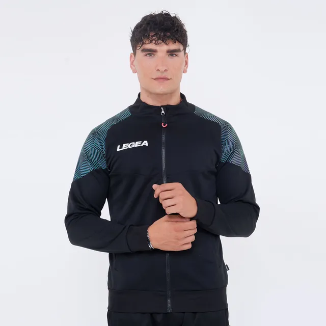 legea-giacca-con-zip-manila-giacca-tecnica-running-nero-verde-tiffany-2xl image 1