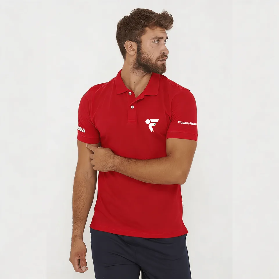 legea-ariete-polo-in-cotone-rossa-fitav image 1