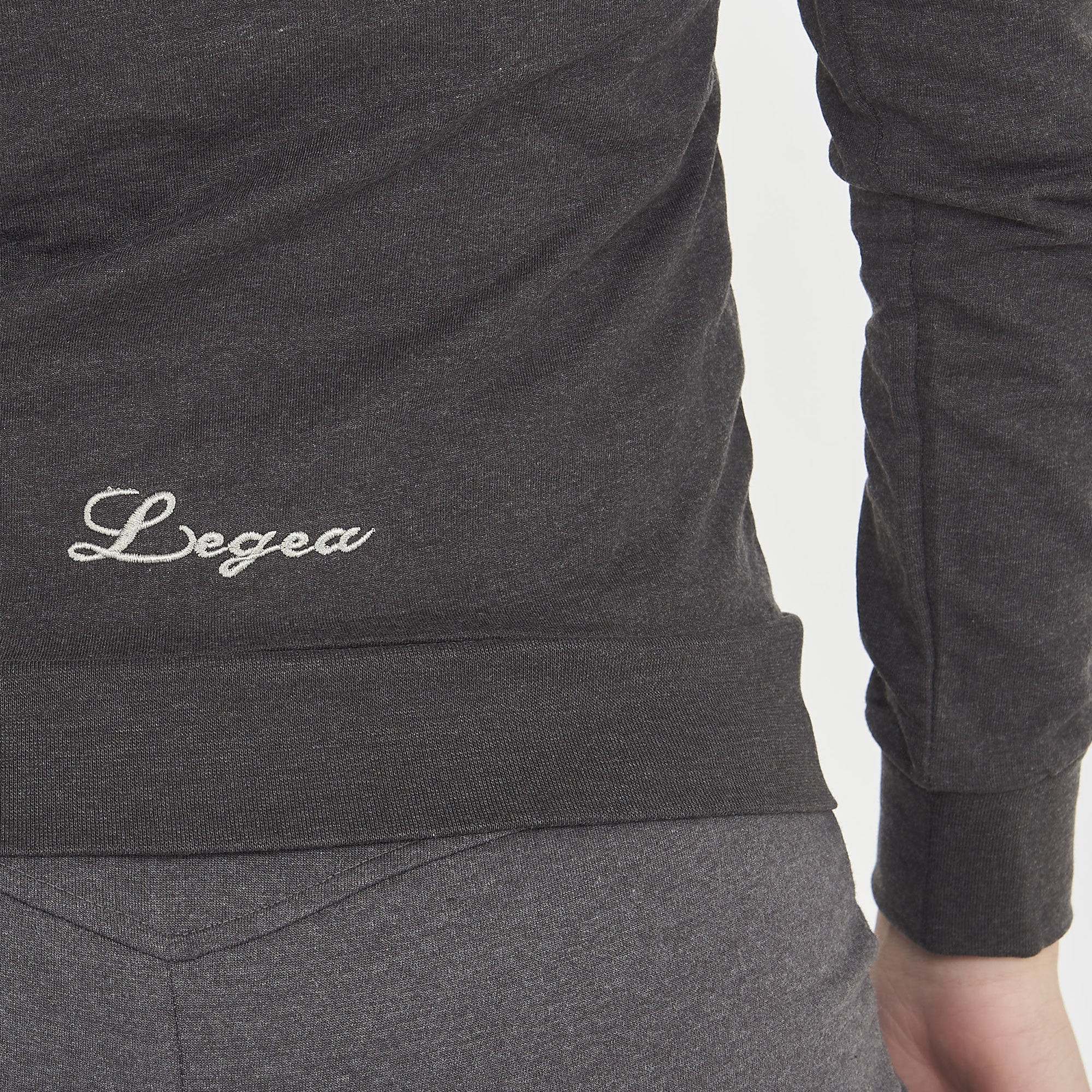 legea-dair-felpa-donna-leggera-con-zip-e-cappuccio-grigio-melange-l image 4