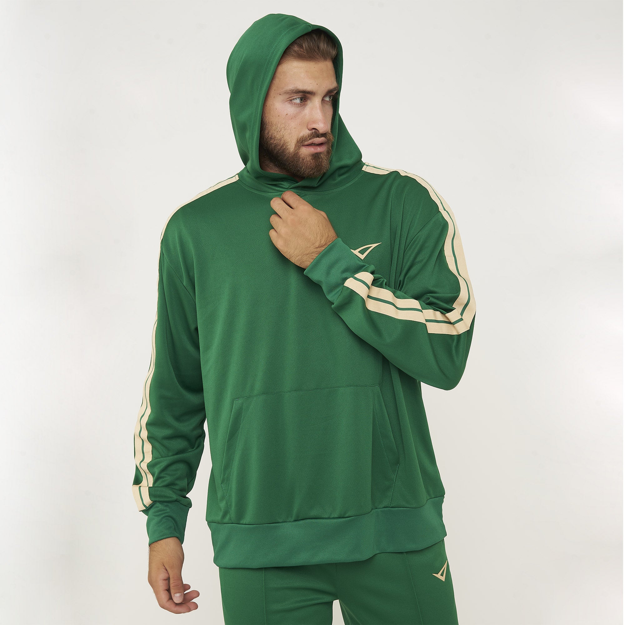 legea-felpa-space-con-cappuccio-senza-zip-verde-militare-l image 2
