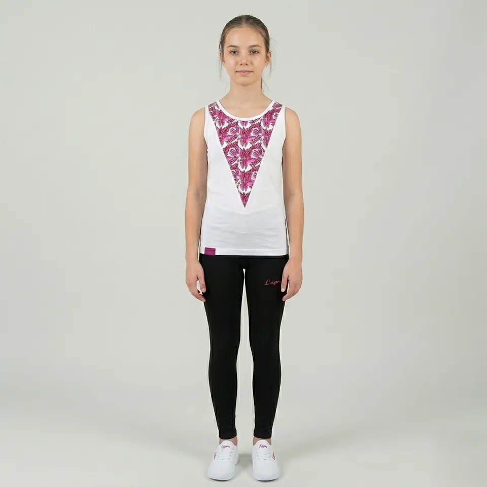 legea-jasinda-completo-cotone-canotta-leggings-bambina-bianco-nero-2xs image 1