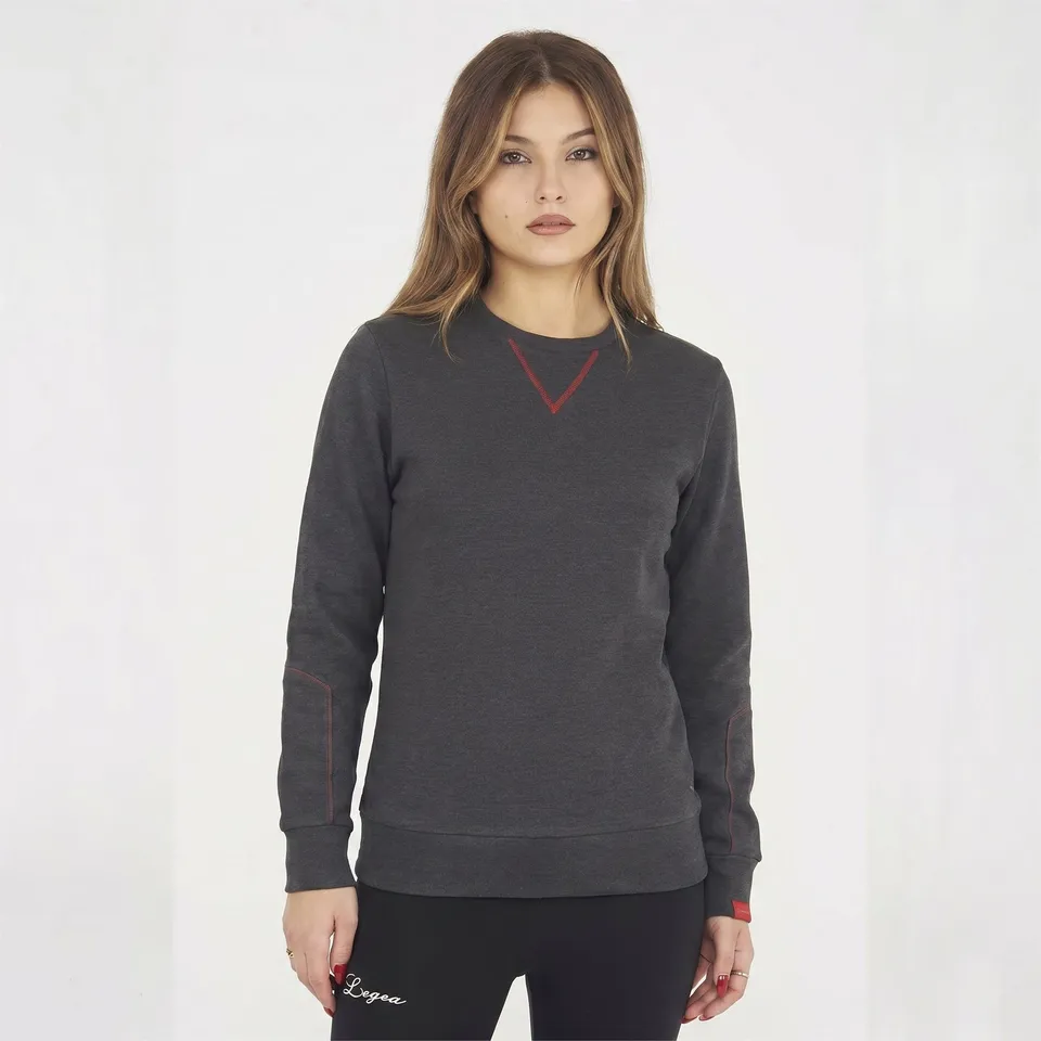 legea-nebi-felpa-girocollo-donna-grigio-corallo-l image 1