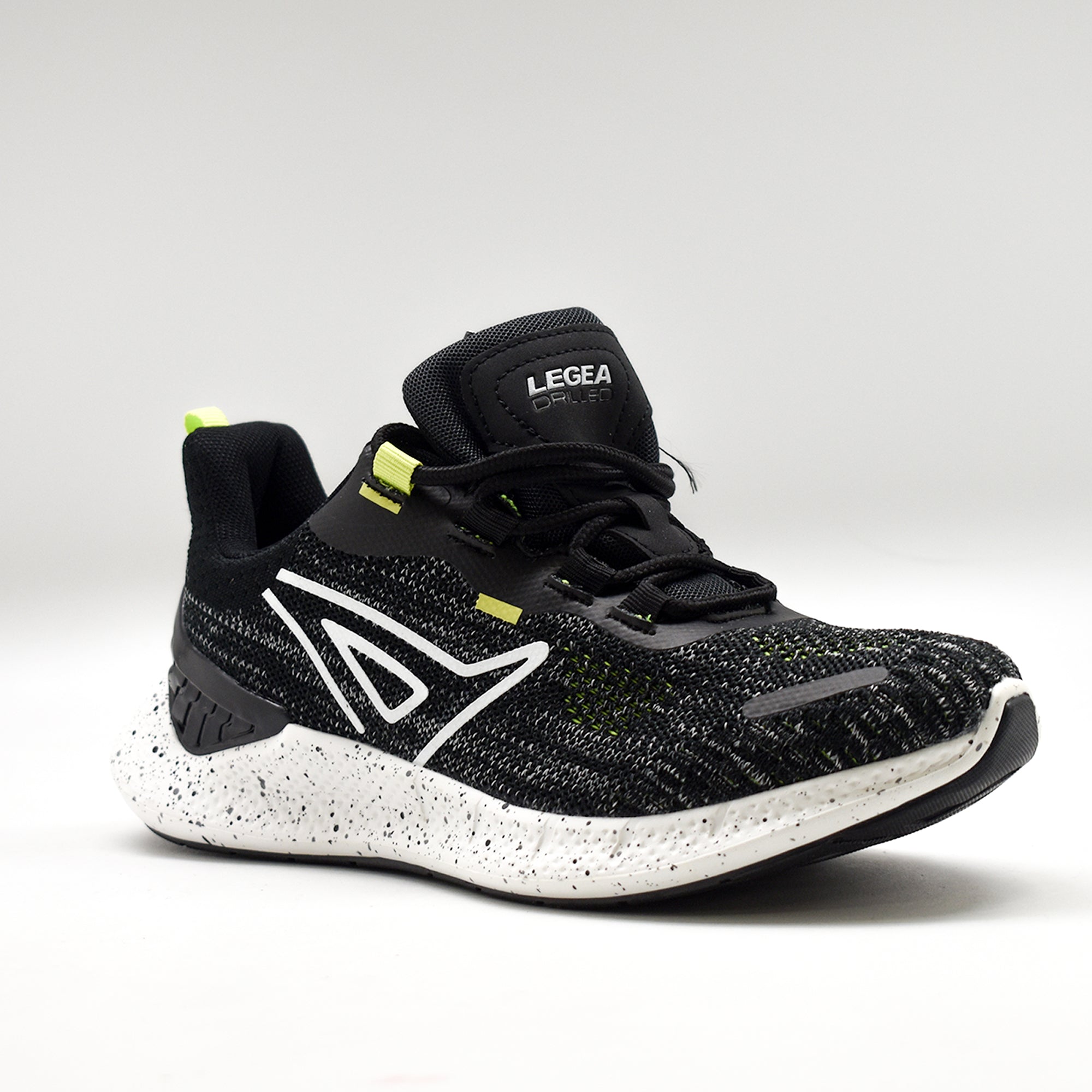 legea-drilled-scarpe-da-running-nera-giallo-fluo-38 image 1