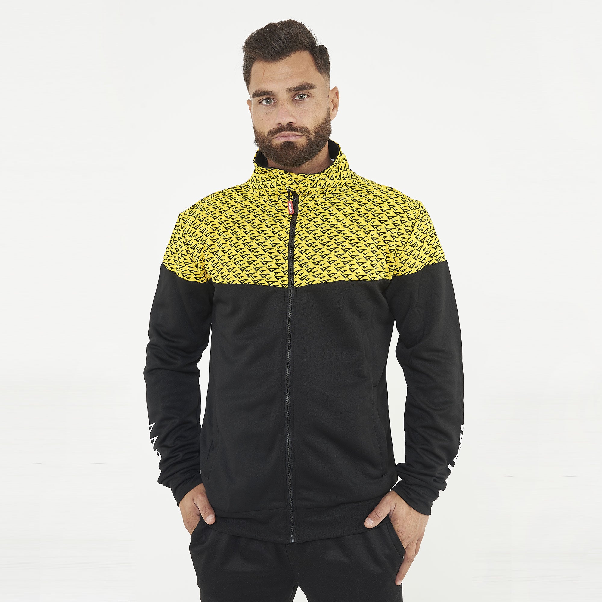 legea-arkansas-giacca-con-zip-in-poliestere-nero-giallo-2xl image 1