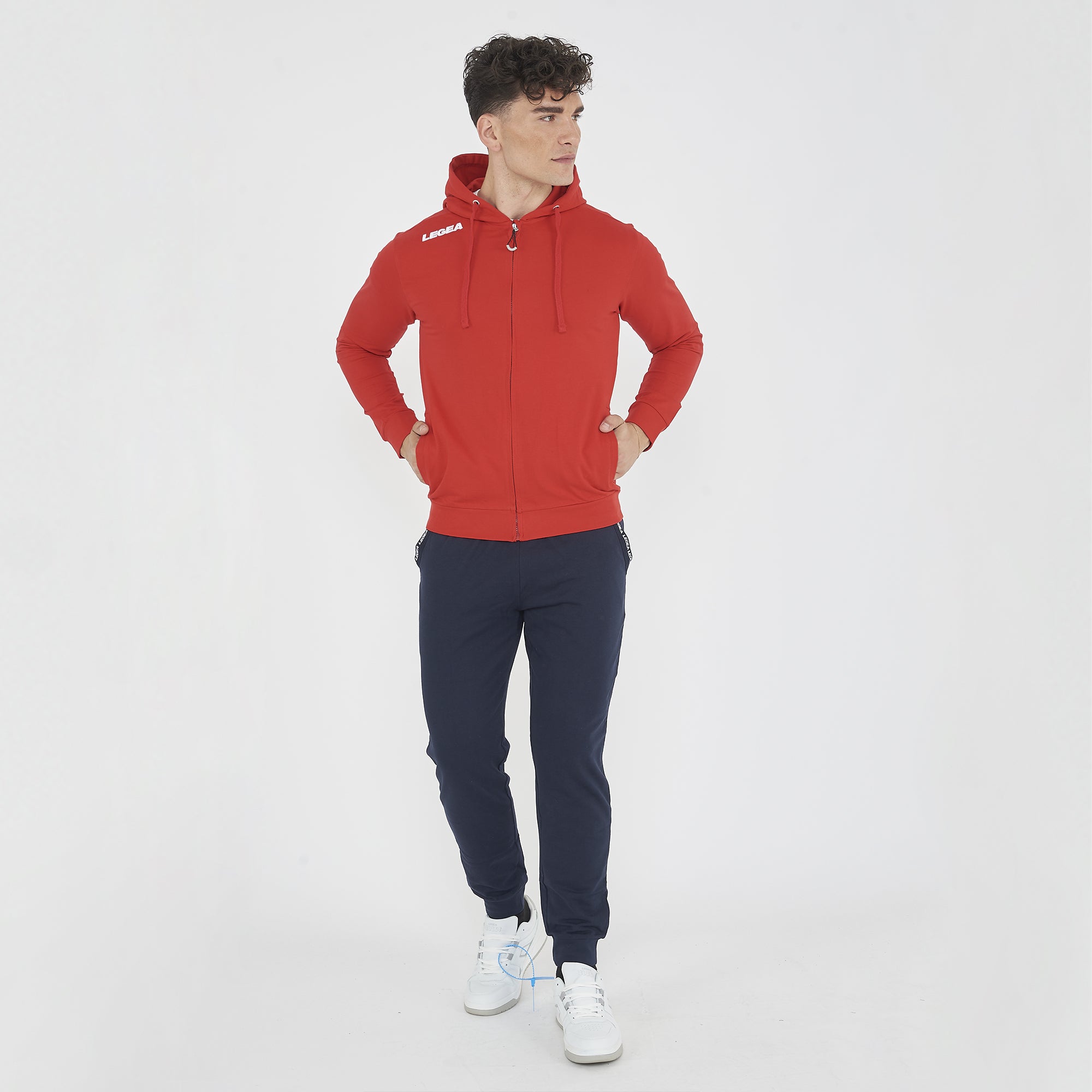 legea-farel-felpa-con-zip-e-cappuccio-french-terry-rosso-2xl image 6