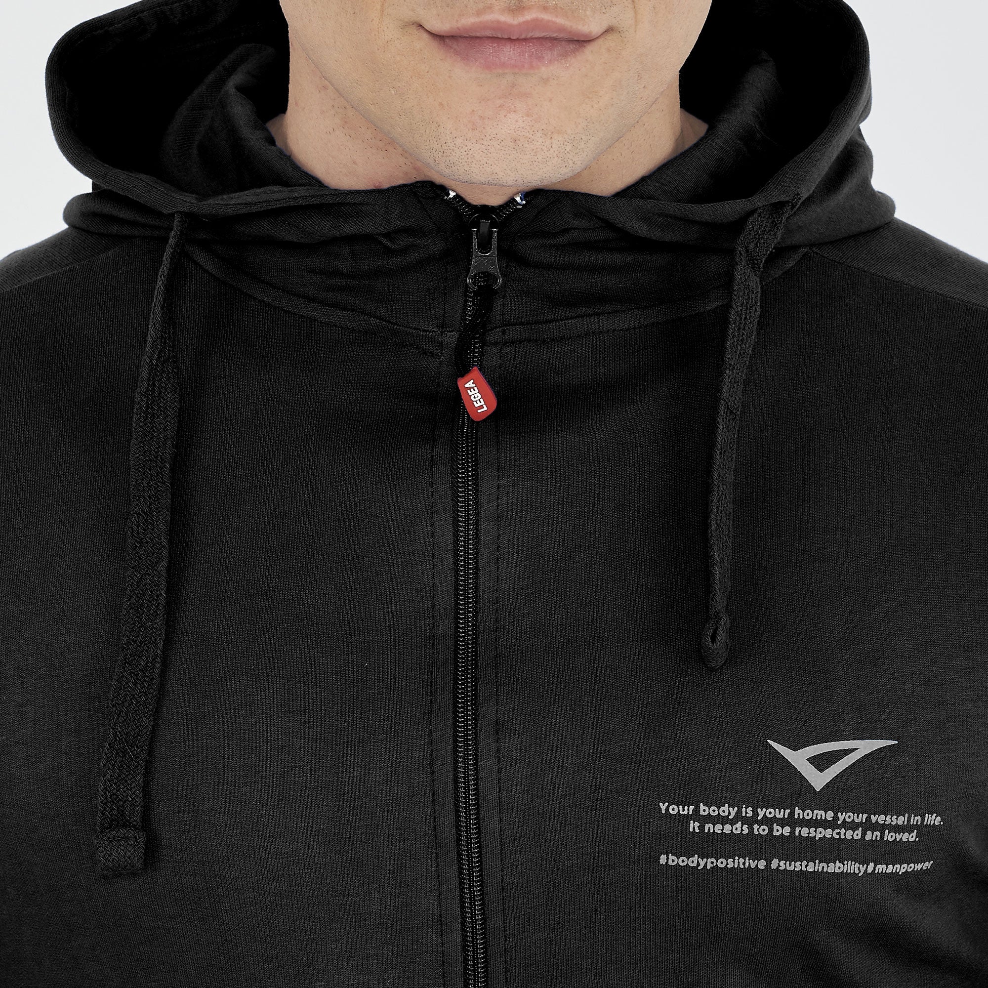 legea-raya-felpa-leggera-cotone-con-zip-e-cappuccio-nero-xl image 4