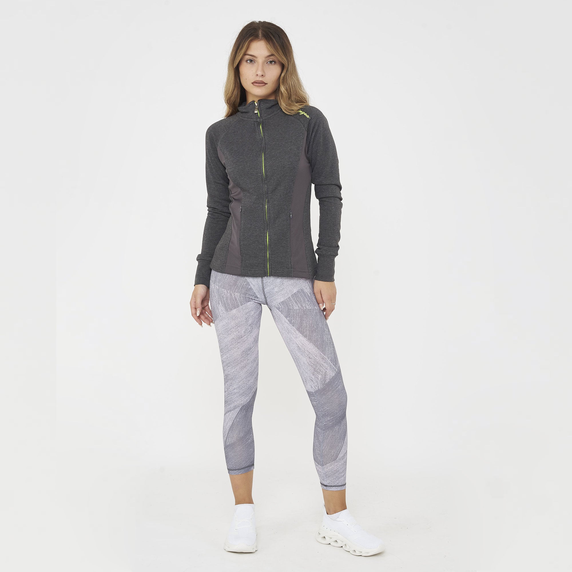 legea-dafne-felpa-slim-in-cotone-con-zip-grigio-melange-s image 5