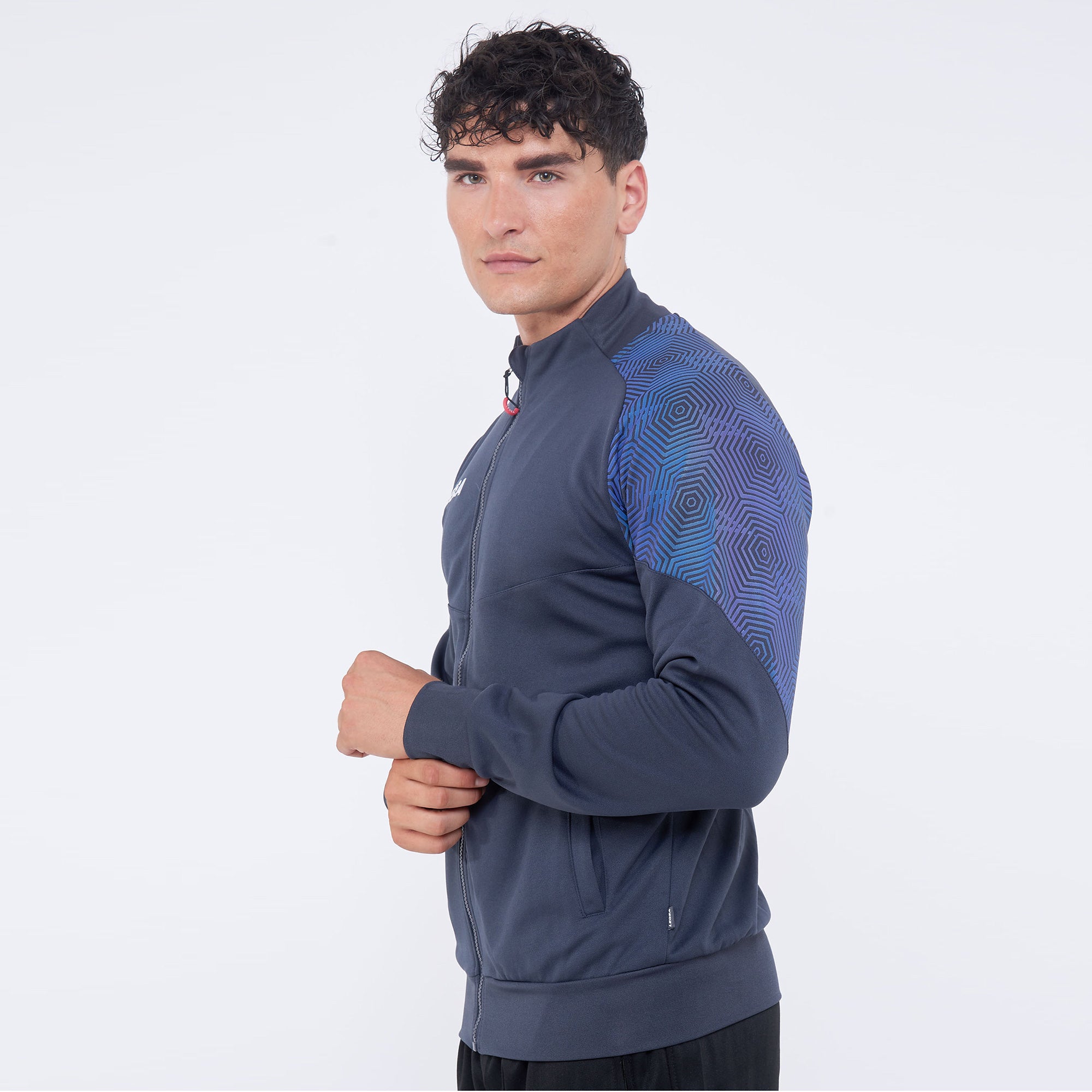 legea-manila-giacca-con-zip-grigio-scuro-turchese-l image 3
