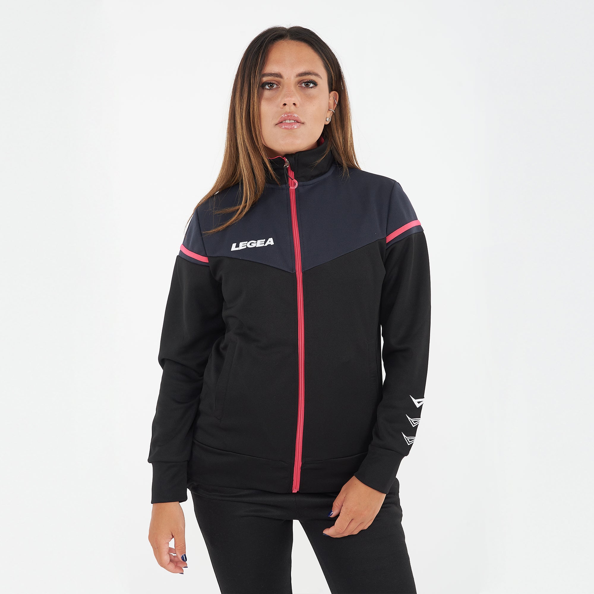 legea-sender-giacca-sportiva-oversize-con-zip-nero-fucsia-2xl image 1