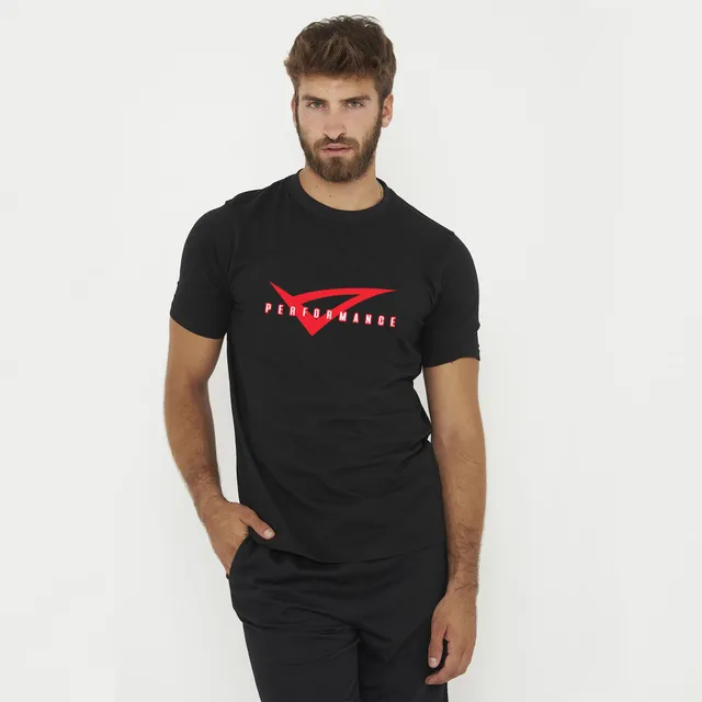 legea-performance-t-shirt-in-cotone-nero-rosso-m image 1