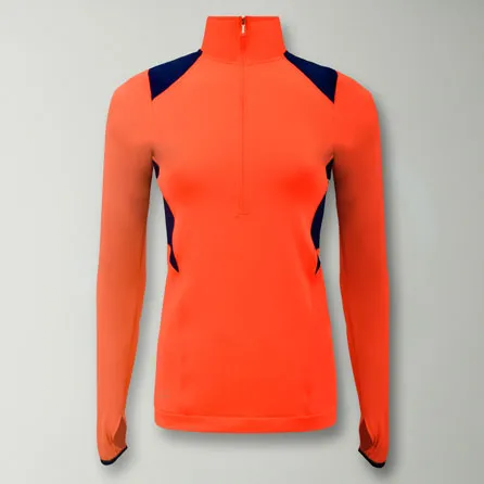 legea-actsleeves-lowl-maglia-da-running-donna-maniche-lunghe-arancio-fluo-blu-m image 1