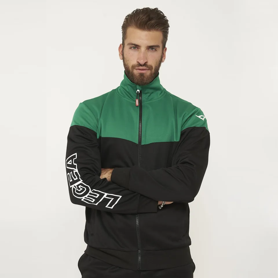 legea-ontario-senior-giacca-bicolor-full-zip-nero-verde-scuro-s image 1