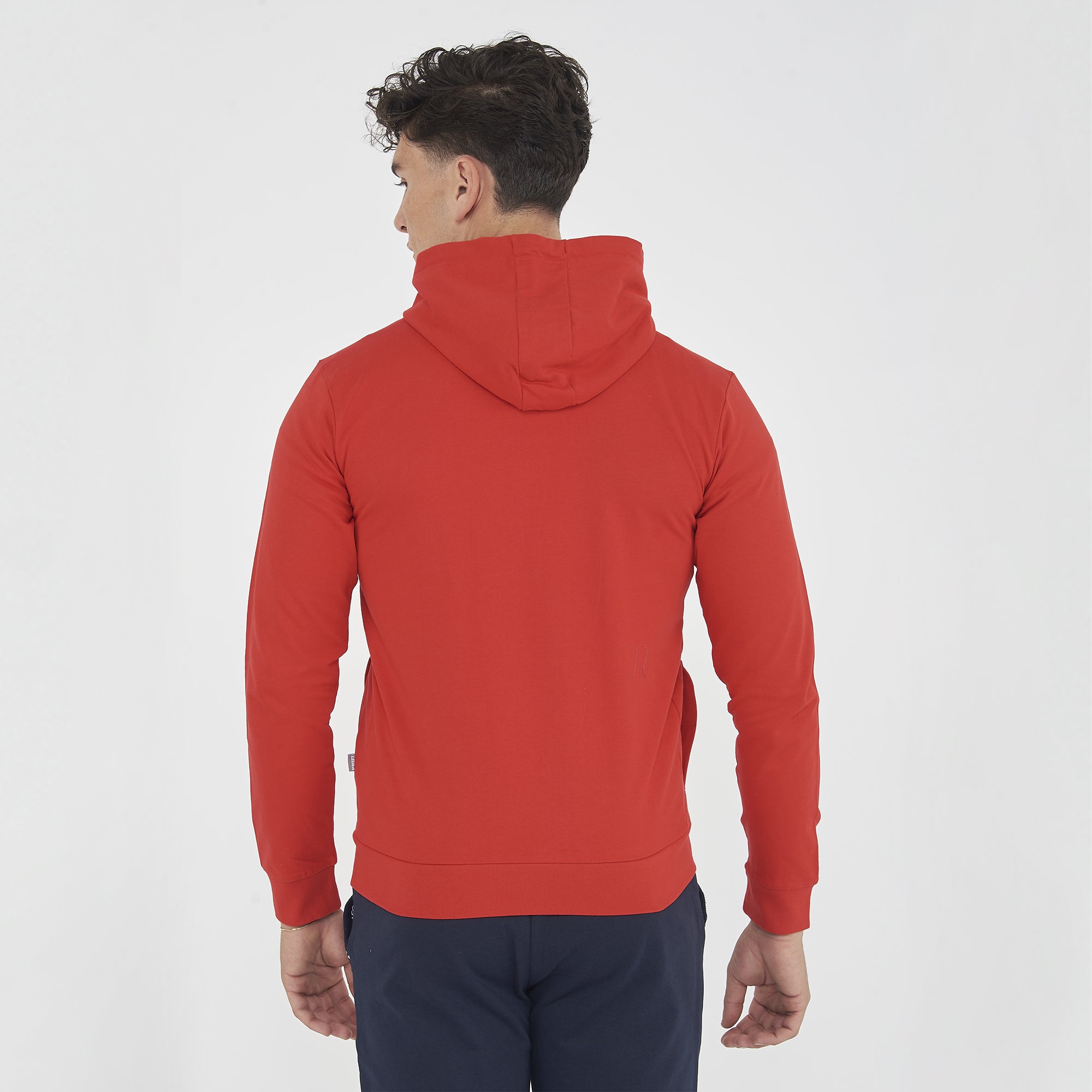 legea-farel-felpa-con-zip-e-cappuccio-french-terry-rosso-l image 2