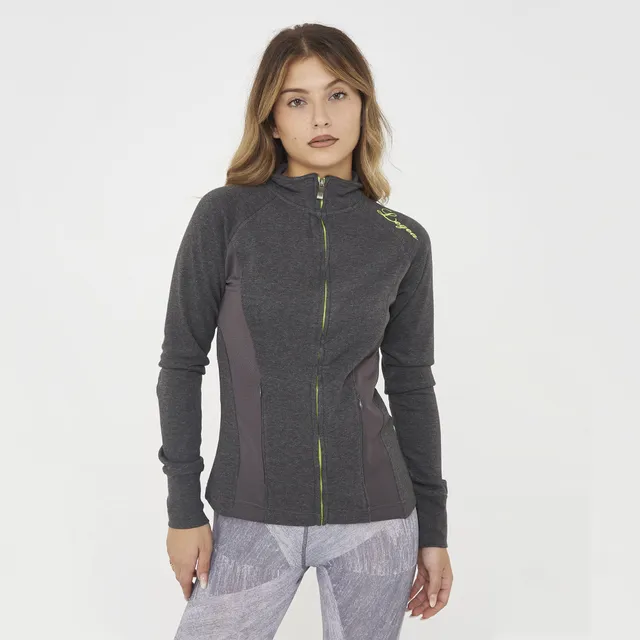 legea-dafne-felpa-slim-in-cotone-con-zip-grigio-melange-l image 1