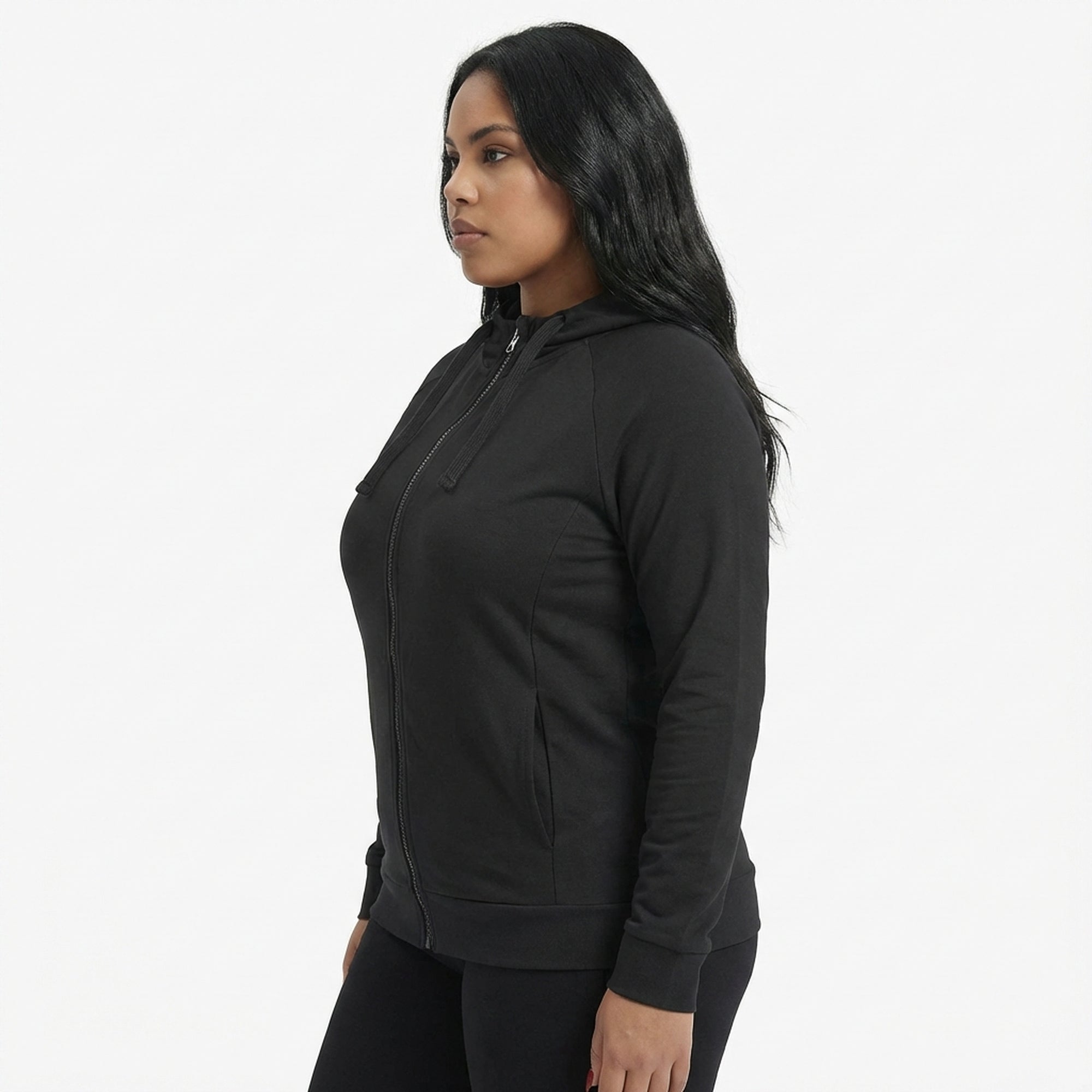 legea-dair-giacca-sportiva-leggera-con-zip-e-cappuccio-nero-3xl-oversize-donna image 3
