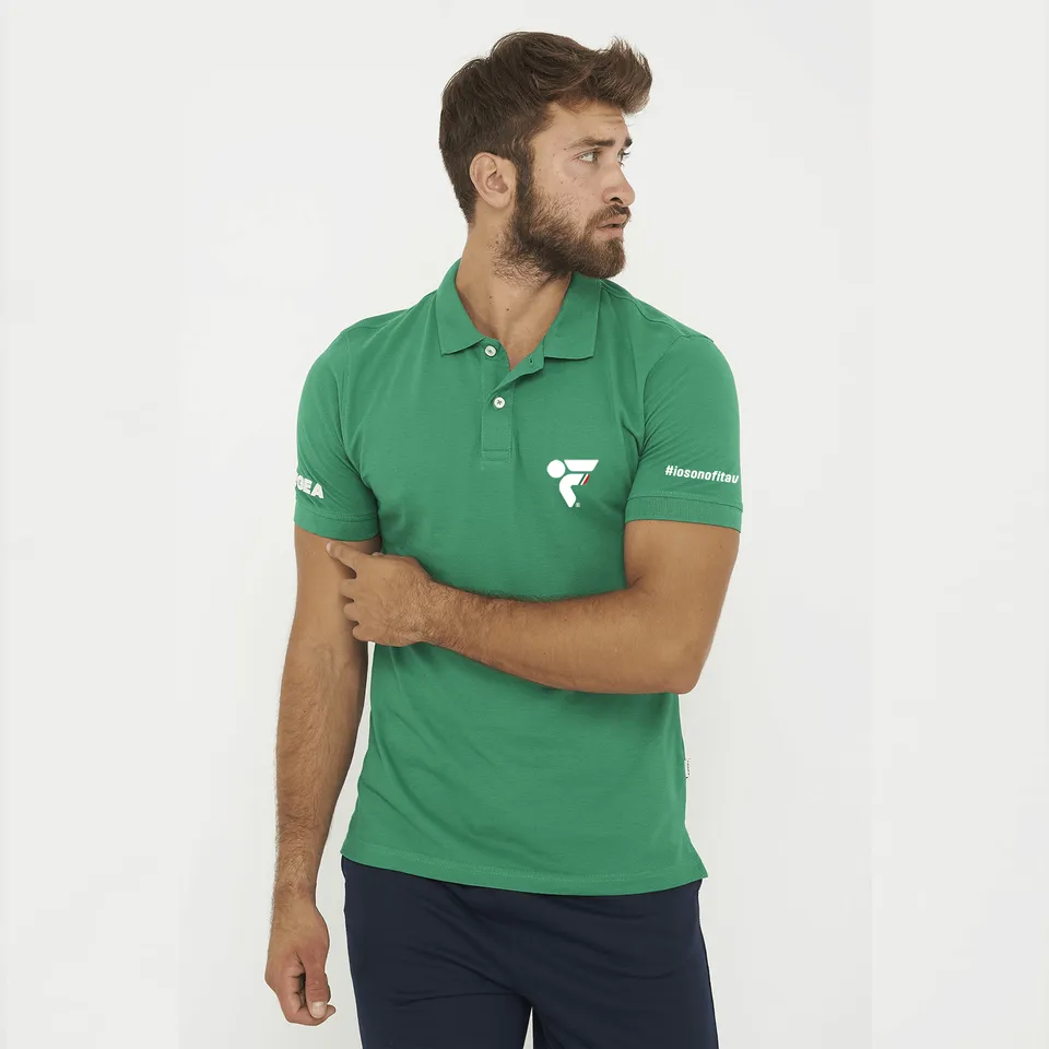 legea-ariete-polo-in-cotone-verde-fitav image 1