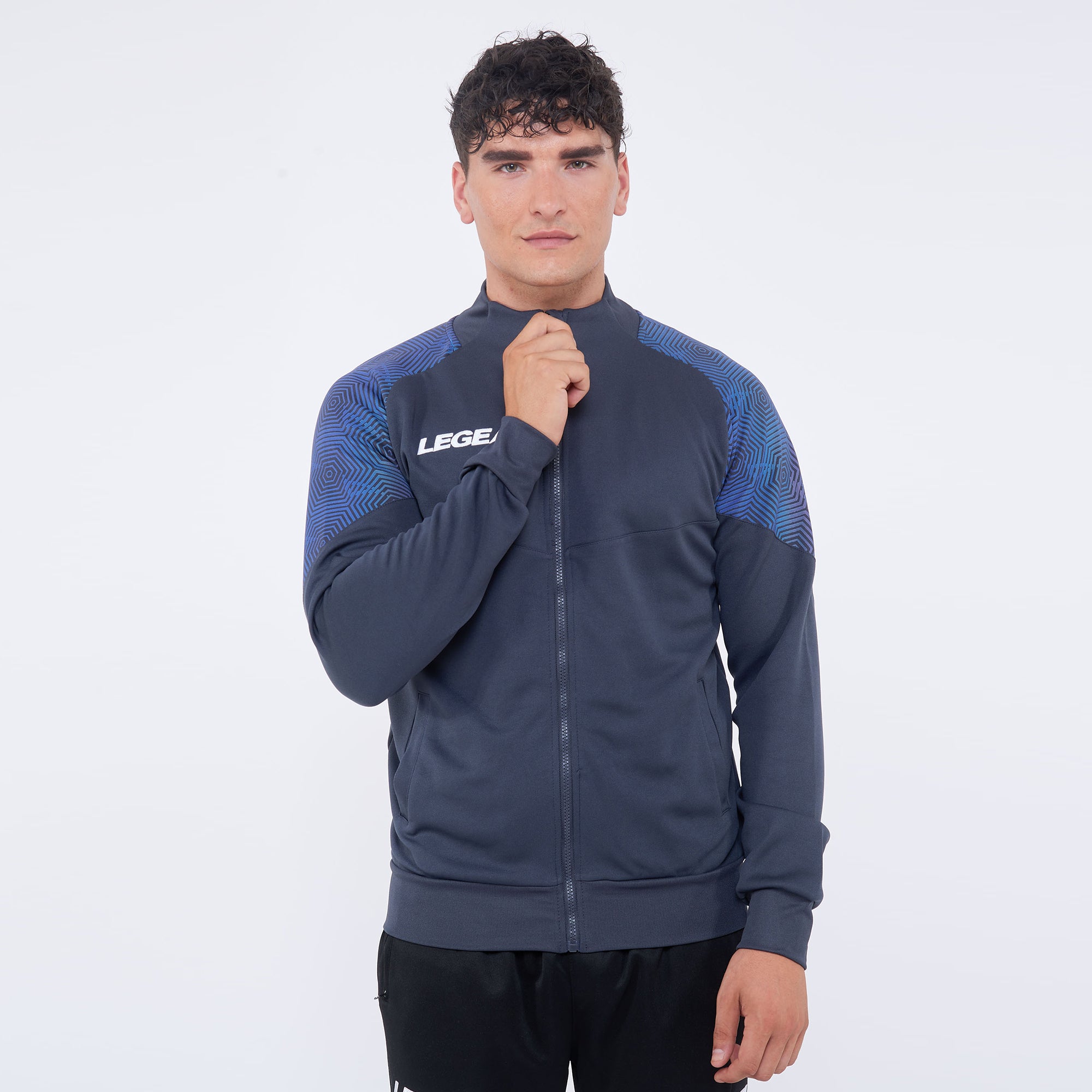 legea-manila-giacca-con-zip-grigio-scuro-turchese-m image 1