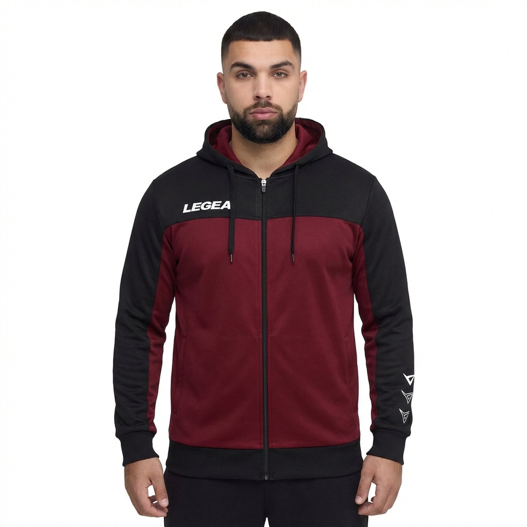 legea-giacca-flex-oversize-con-zip-e-cappuccio-nero-granata-3xl image 1