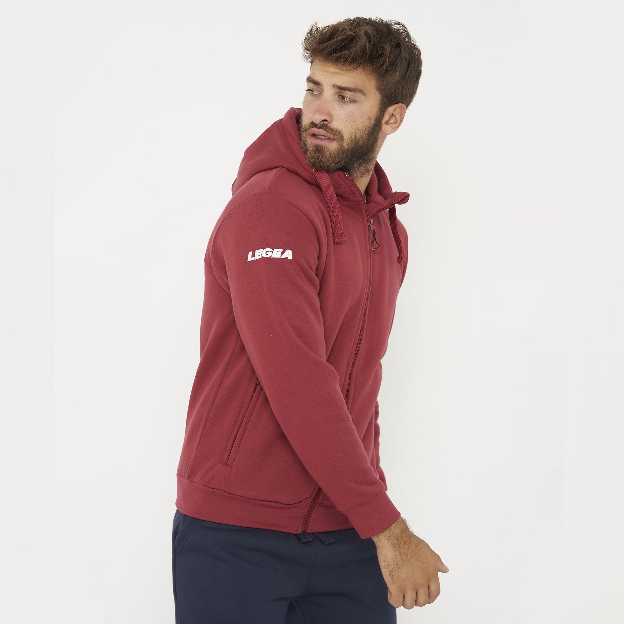 legea-sarajevo-felpa-con-cappuccio-zip-granata-m image 2