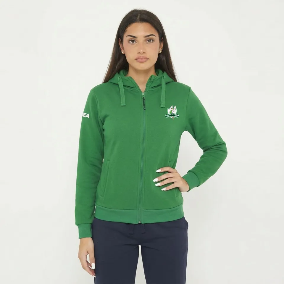 legea-sarajevo-felpa-con-cappuccio-e-zip-verde-volley-team-san-giacomo image 1