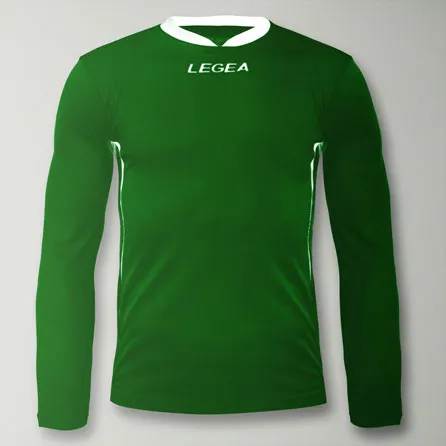 legea-dusseldorf-maglia-calcio-maniche-lunghe-con-mezza-zip-verde-bianco-xs image 1