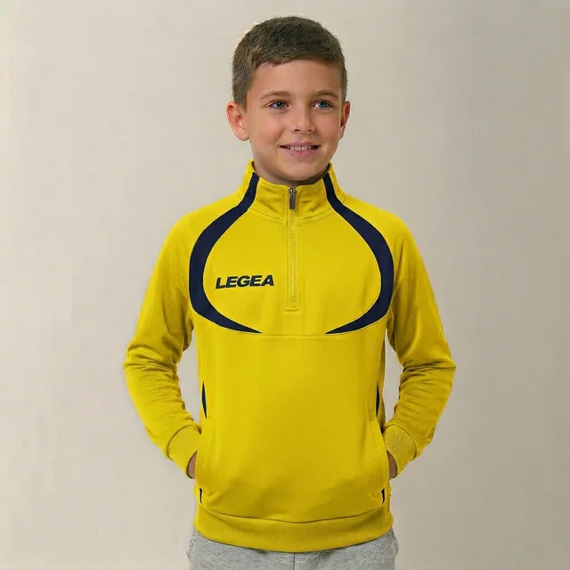 legea-giacca-allenamento-algeria-mezza-zip-junior-giallo-blu-2xs image 1