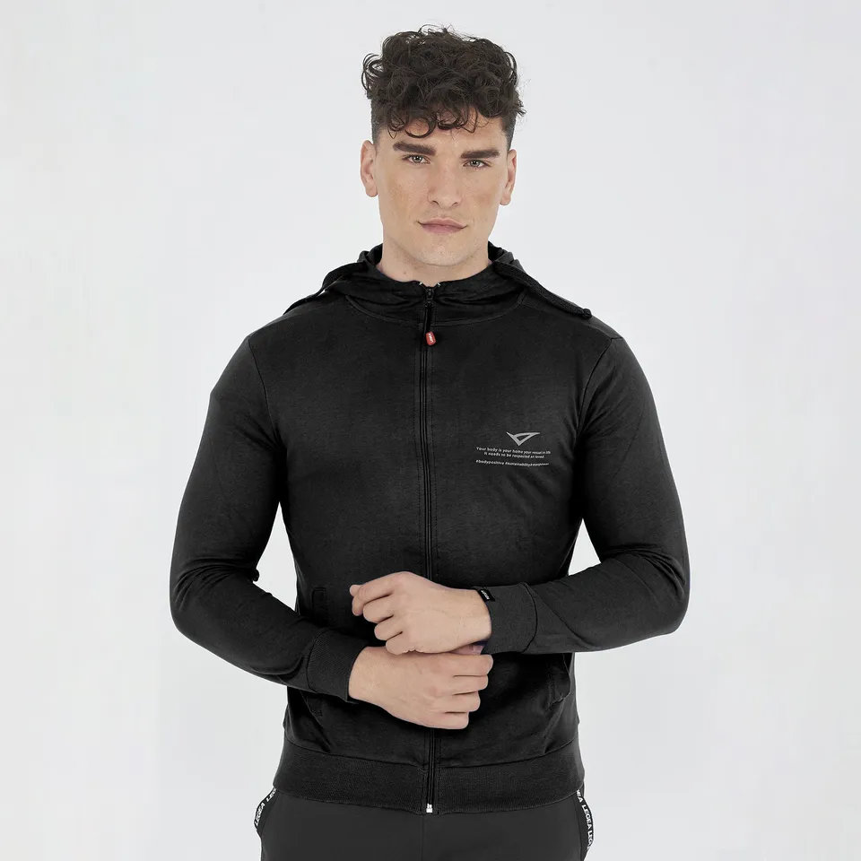 legea-raya-felpa-leggera-cotone-con-zip-e-cappuccio-nero-xl image 1