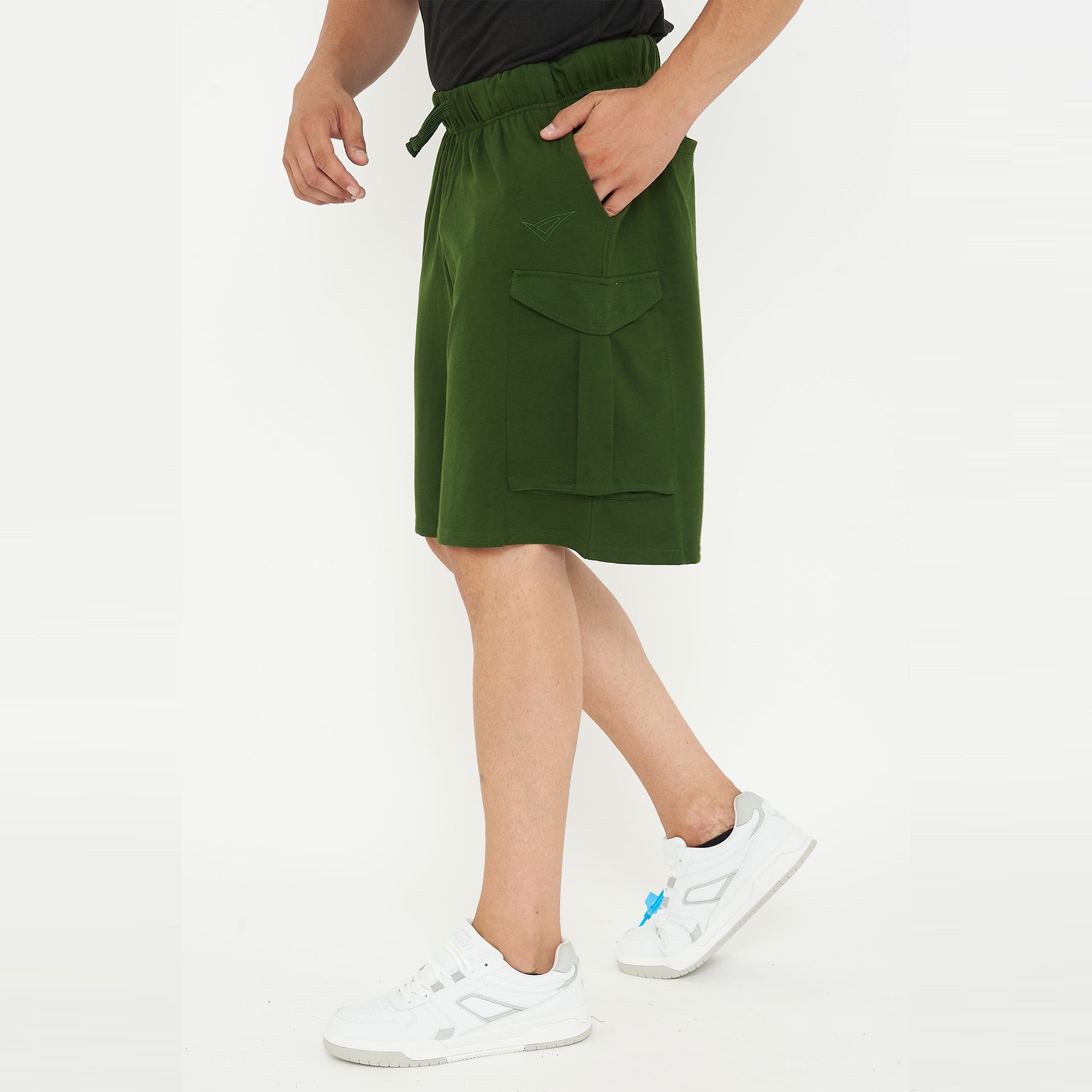 legea-pantaloncini-cargo-f9-in-french-terry-verde-militare-m image 3