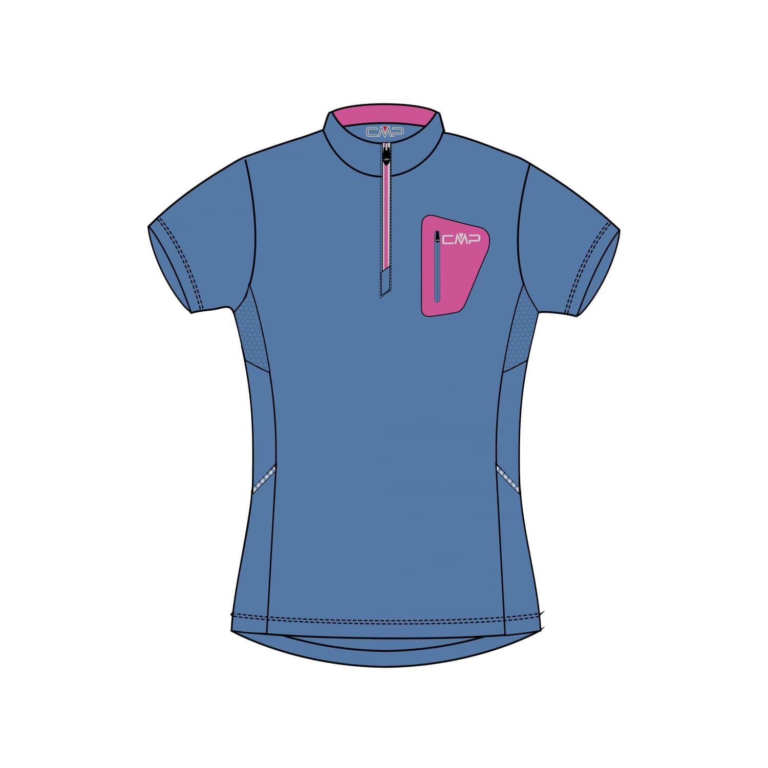 cmp-t-shirt-elasticizzata-bici-donna-mezza-zip-altak image 5