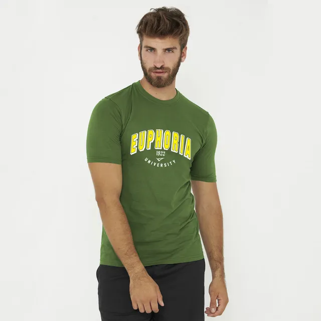 legea-euphoria-t-shirt-in-cotone-verde-militare-xs image 1