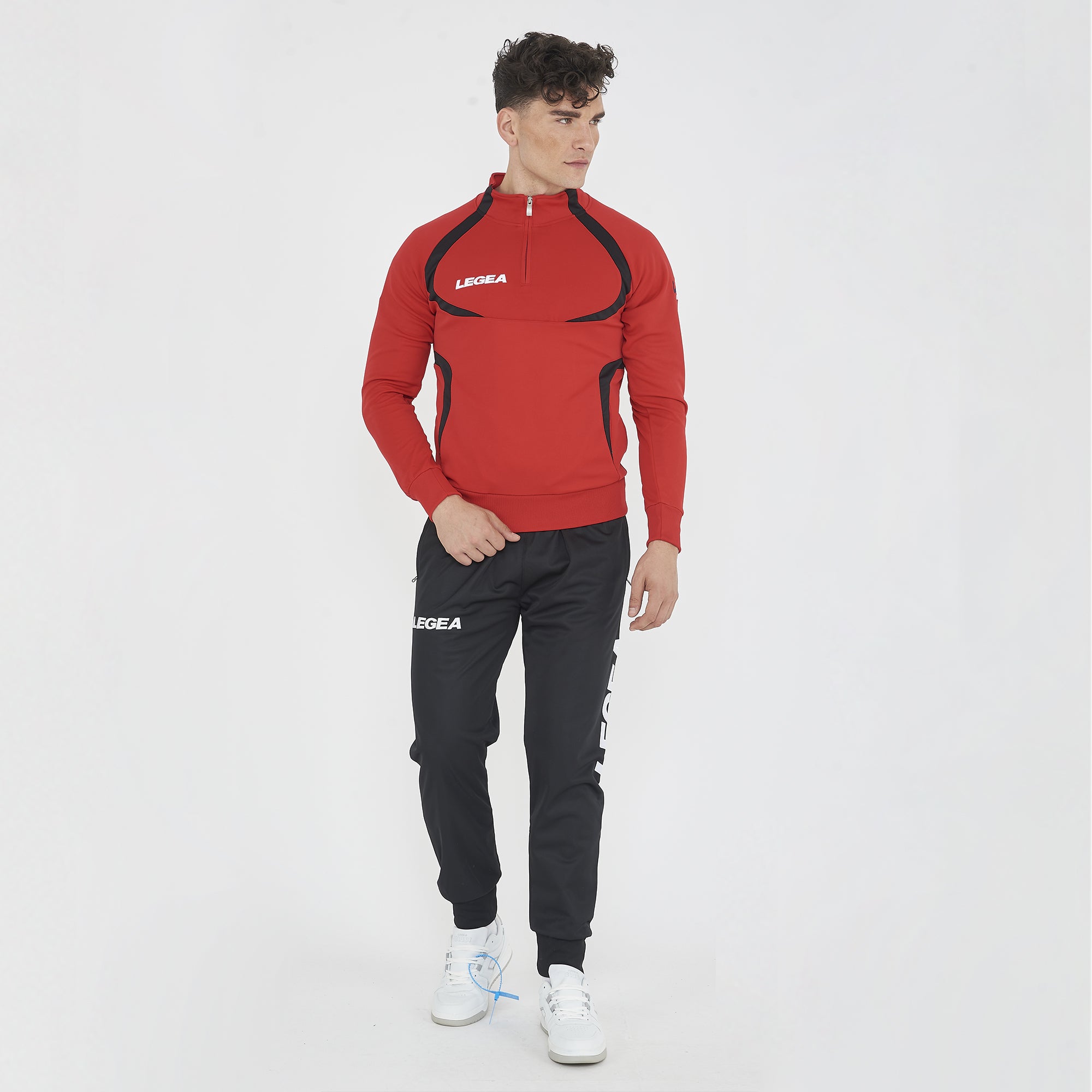 legea-algeria-giacca-da-allenamento-con-mezza-zip-rosso-nero-xl image 5