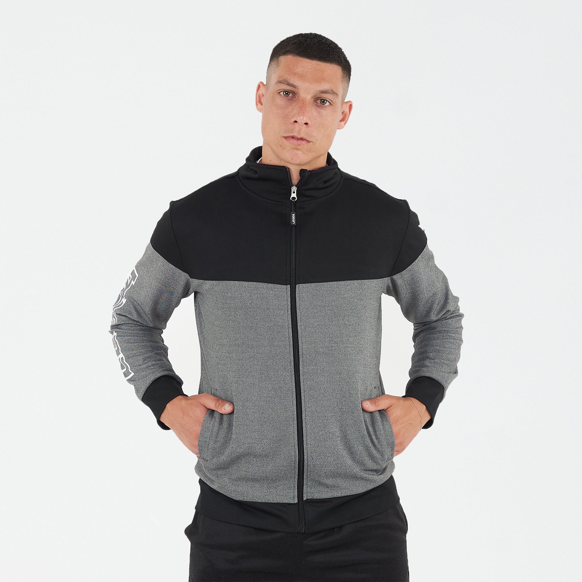 legea-illinois-giacca-con-zip-e-cappuccio-nero-bianco-l image 1