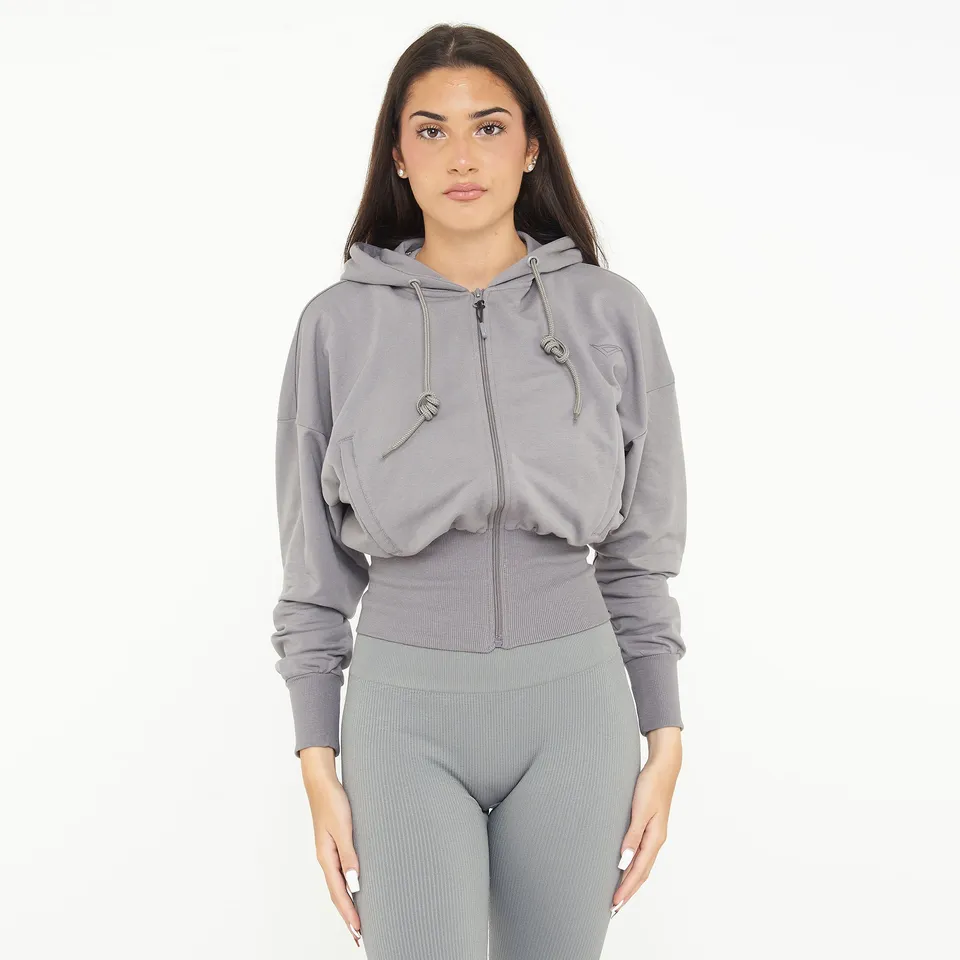 legea-trixy-giacca-crop-in-cotone-con-zip-e-cappuccio-grigio-scuro-l image 1