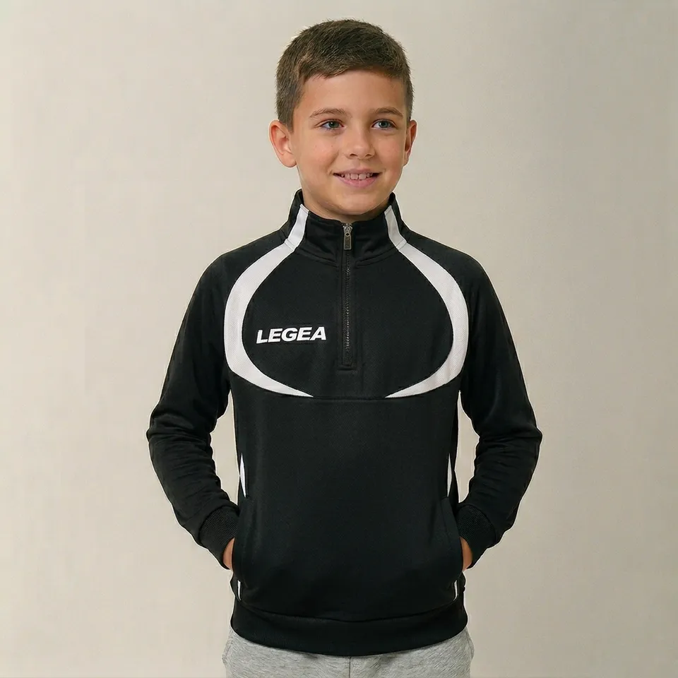 legea-giacca-da-allenamento-con-mezza-zip-algeria-nero-bianco-xs image 1