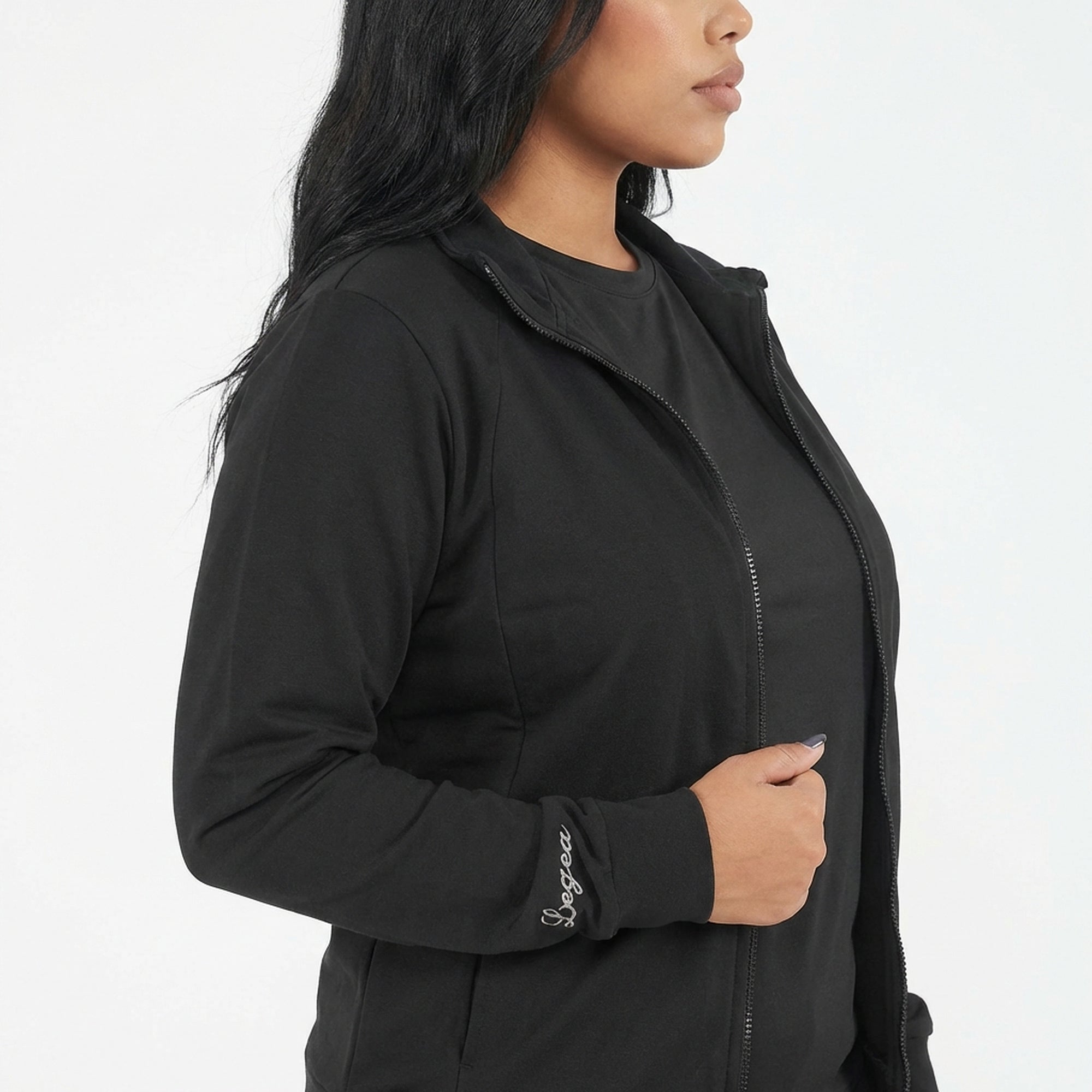legea-adara-felpa-con-zip-e-cappuccio-nero-3xl-oversize image 3