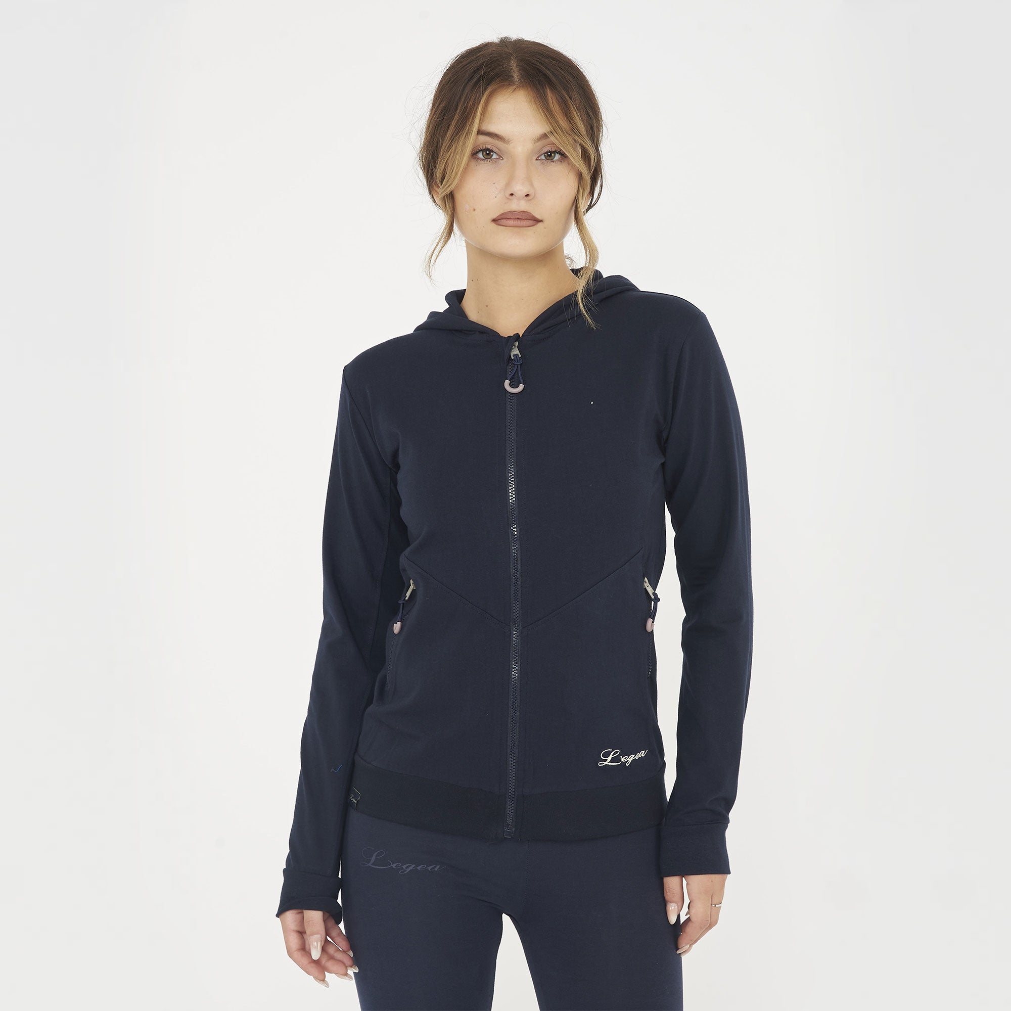 legea-felpa-layca-blu-m-con-zip-e-cappuccio-leggera image 1