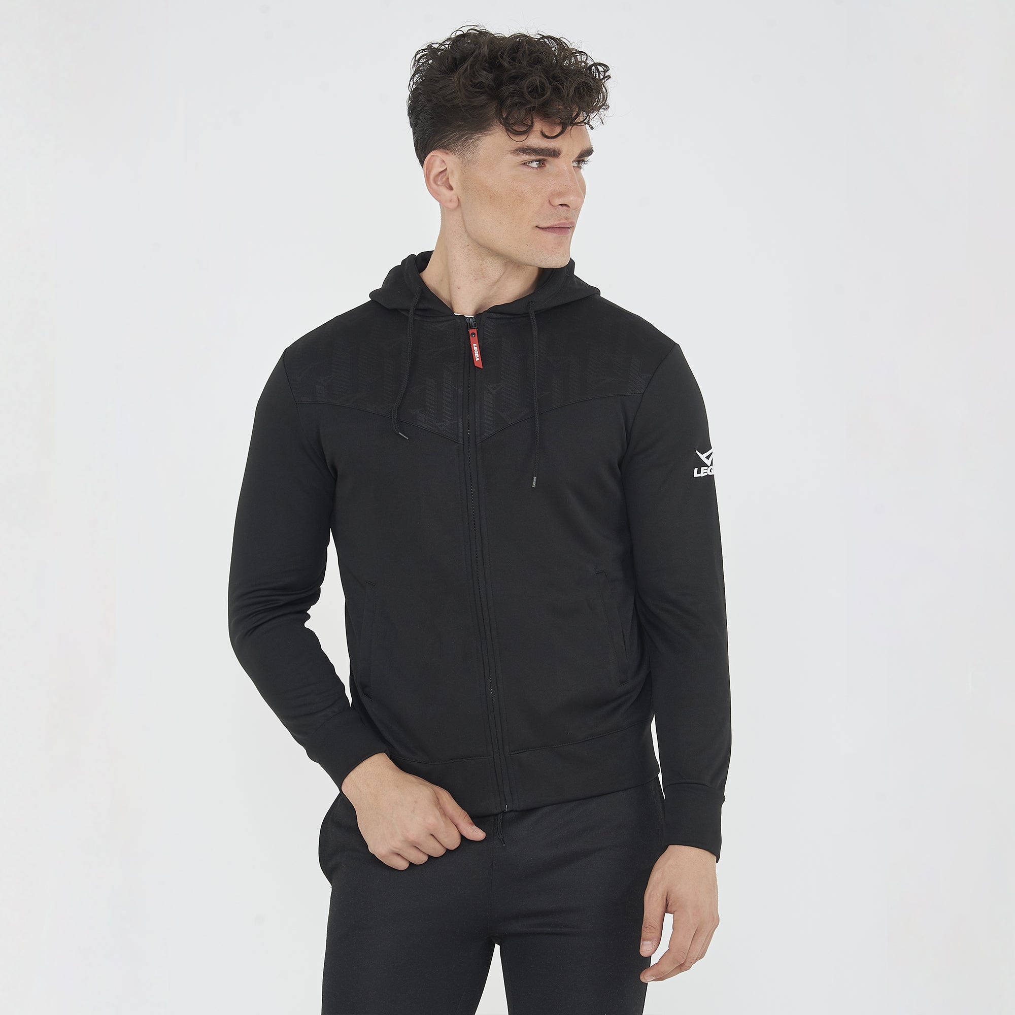 legea-saburo-felpa-leggera-con-zip-e-cappuccio-nero-l image 1
