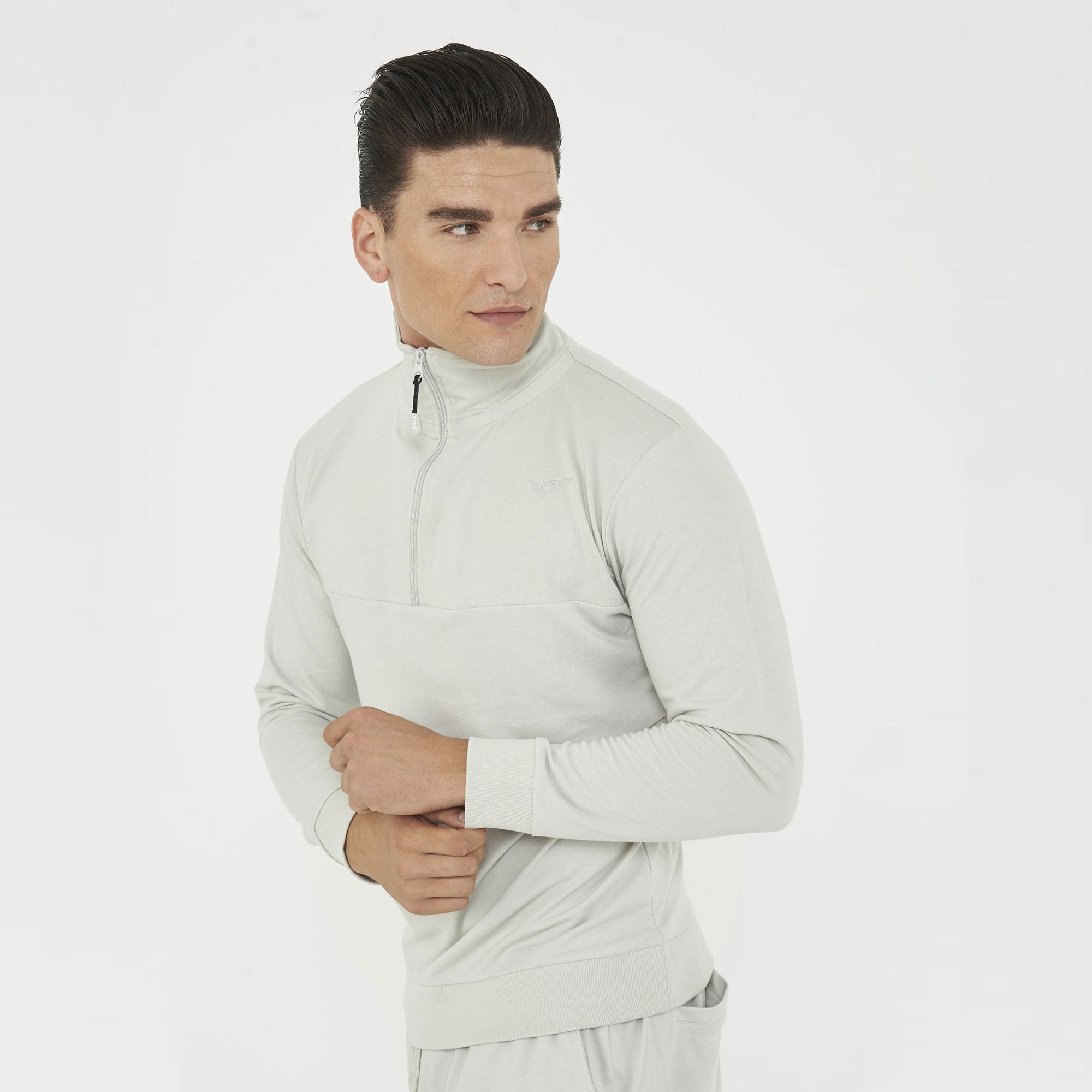 legea-f-club-felpa-con-mezza-zip-grigio-chiaro-m image 5