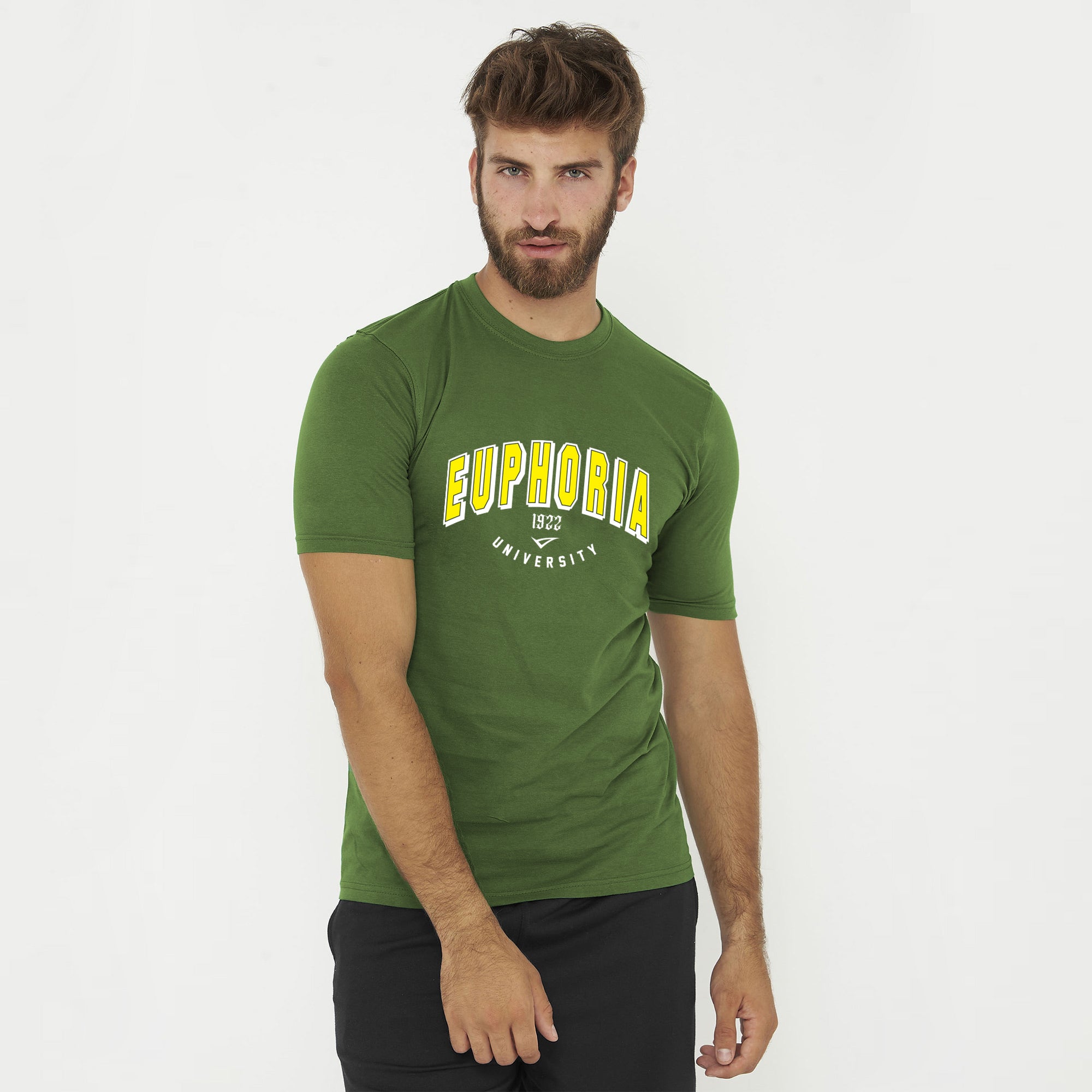 legea-euphoria-t-shirt-in-cotone-verde-militare-2xl image 1