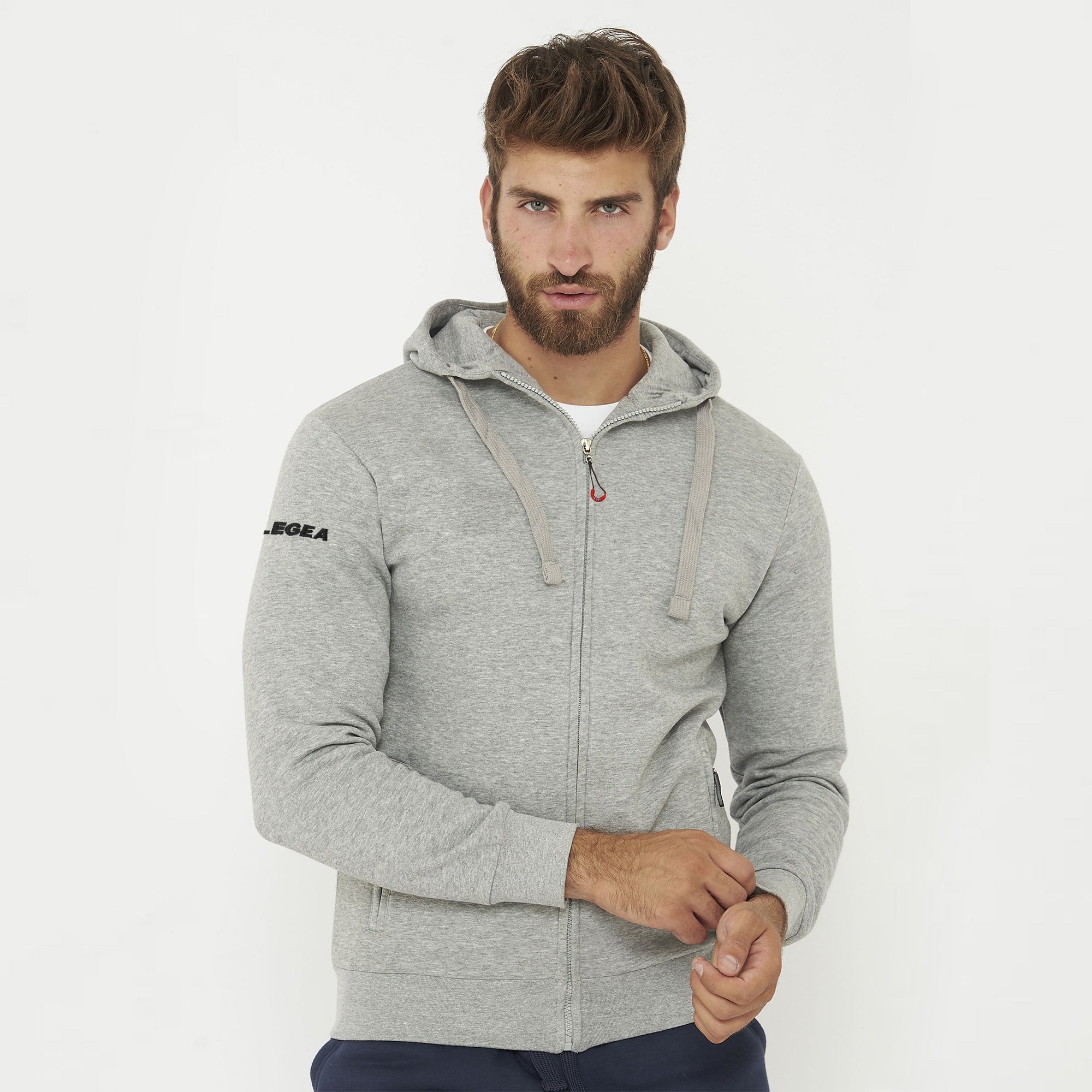 legea-sarajevo-felpa-con-cappuccio-e-zip-grigio-melange-2xl image 2