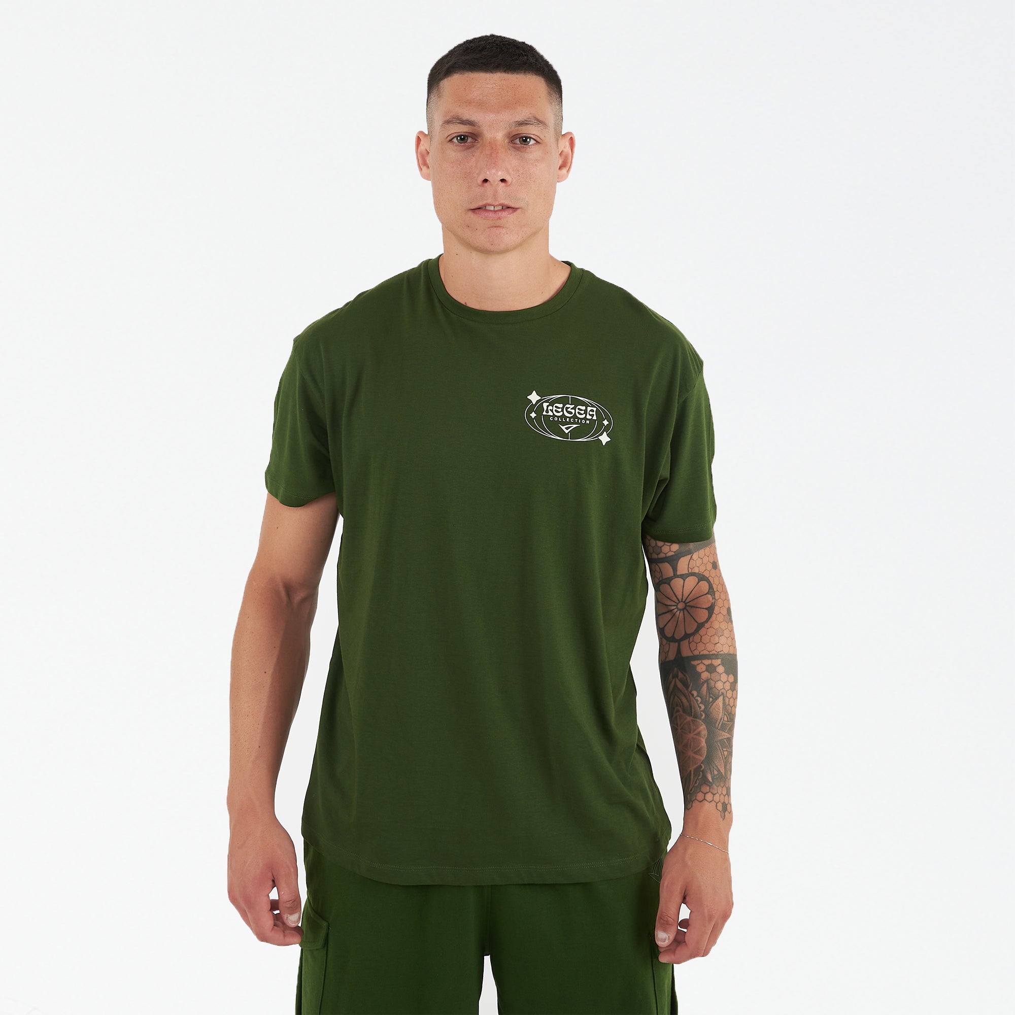 legea-bigger-t-shirt-in-cotone-verde-militare-2xl image 1