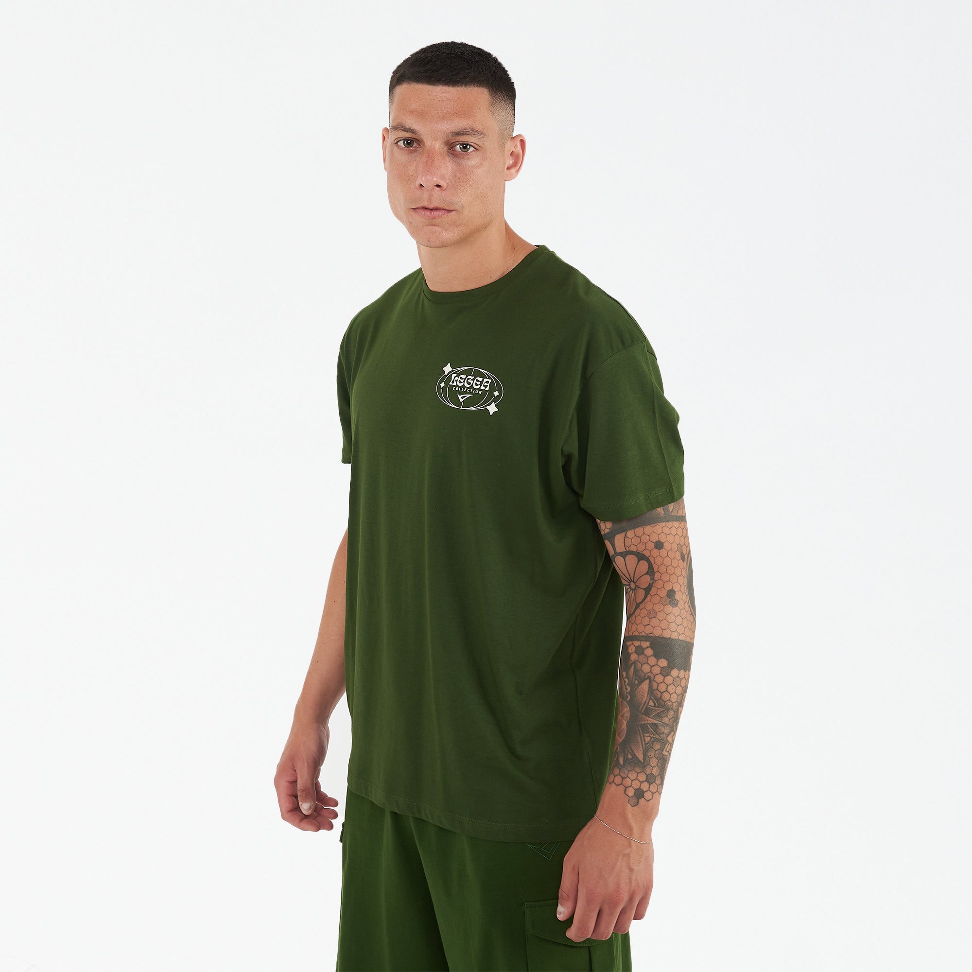 legea-bigger-t-shirt-in-cotone-verde-militare-2xl image 3