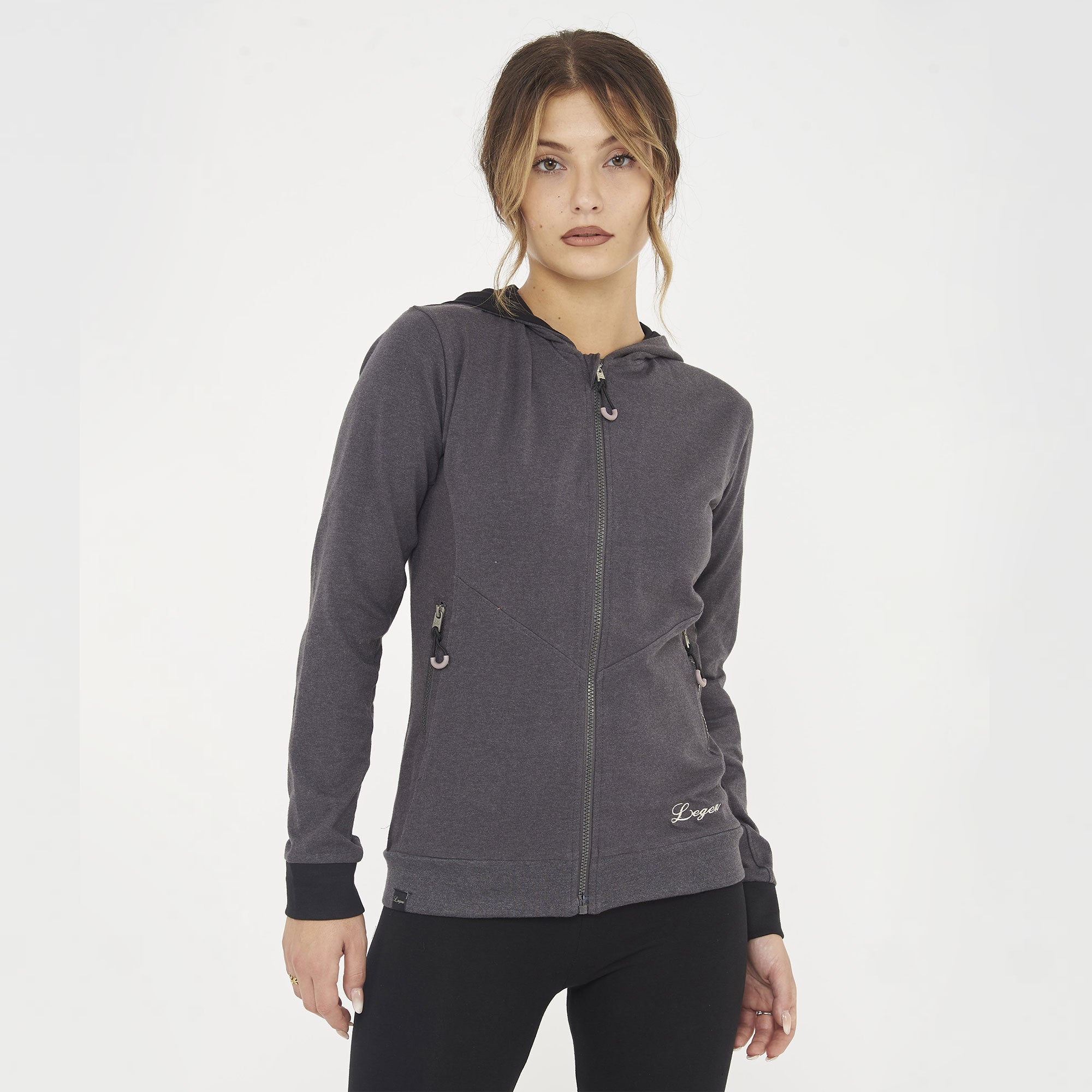 legea-layca-felpa-leggera-con-zip-e-cappuccio-grigio-melange-xl image 1