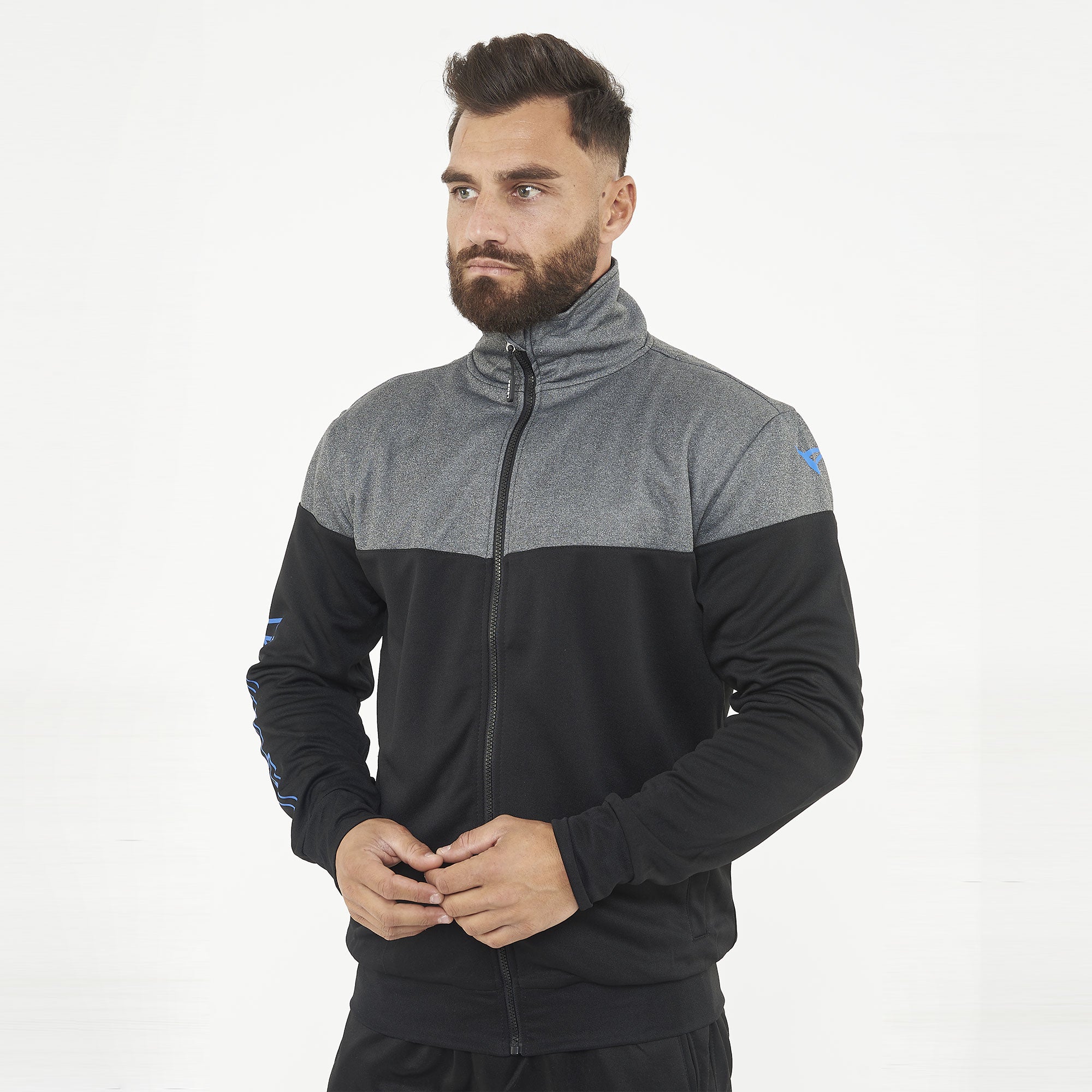 legea-ucla-giacca-sportiva-zip-in-poliestere-nero-turchese-s image 1