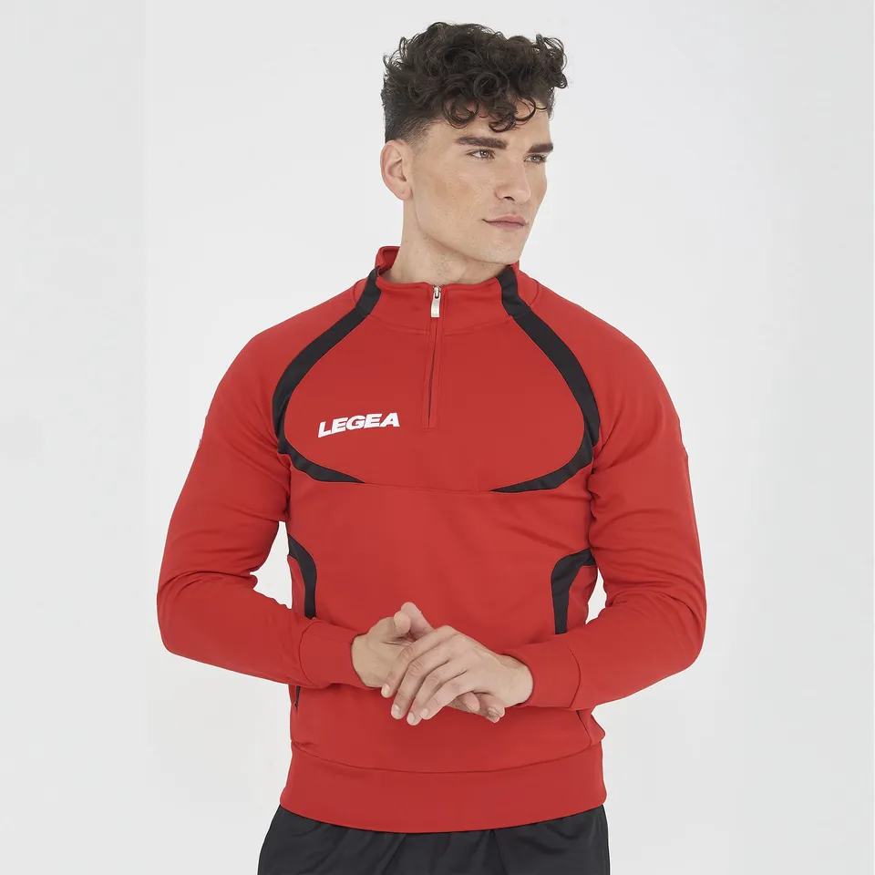 legea-algeria-giacca-da-allenamento-con-mezza-zip-rosso-nero-xl image 1