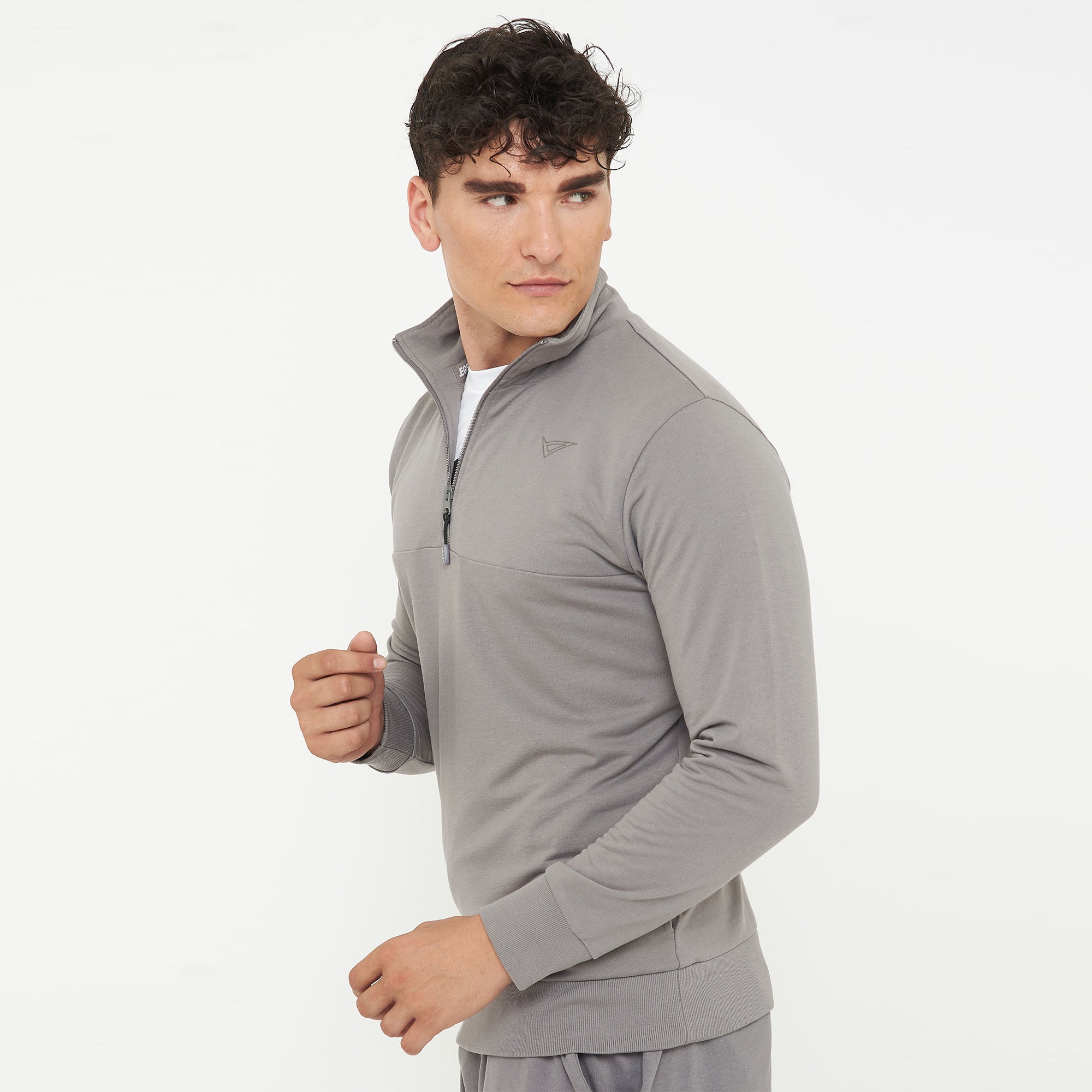 legea-f-club-felpa-con-mezza-zip-grigio-scuro-s image 3