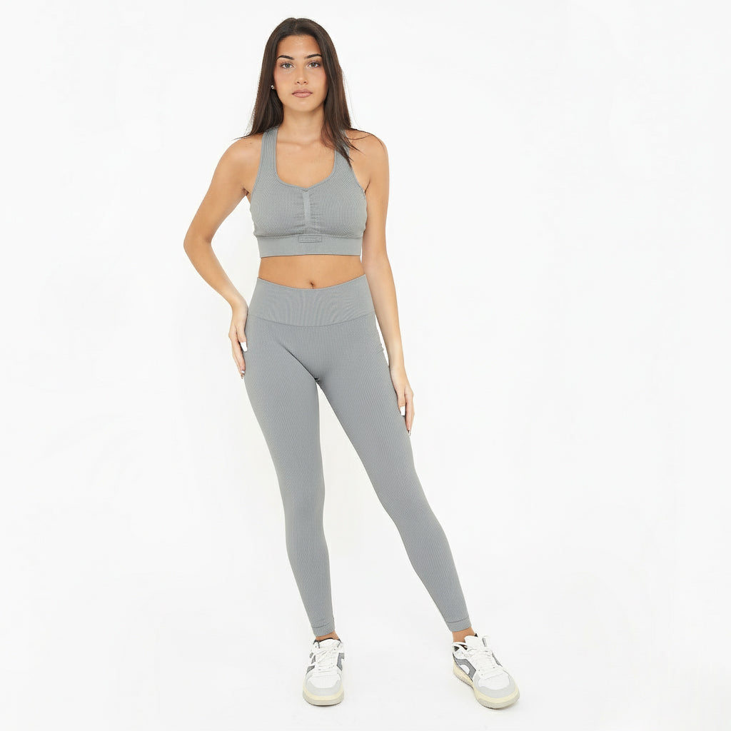 legea-iconic-burner-completino-allenamento-donna-piombo-reggiseno-legging image 1