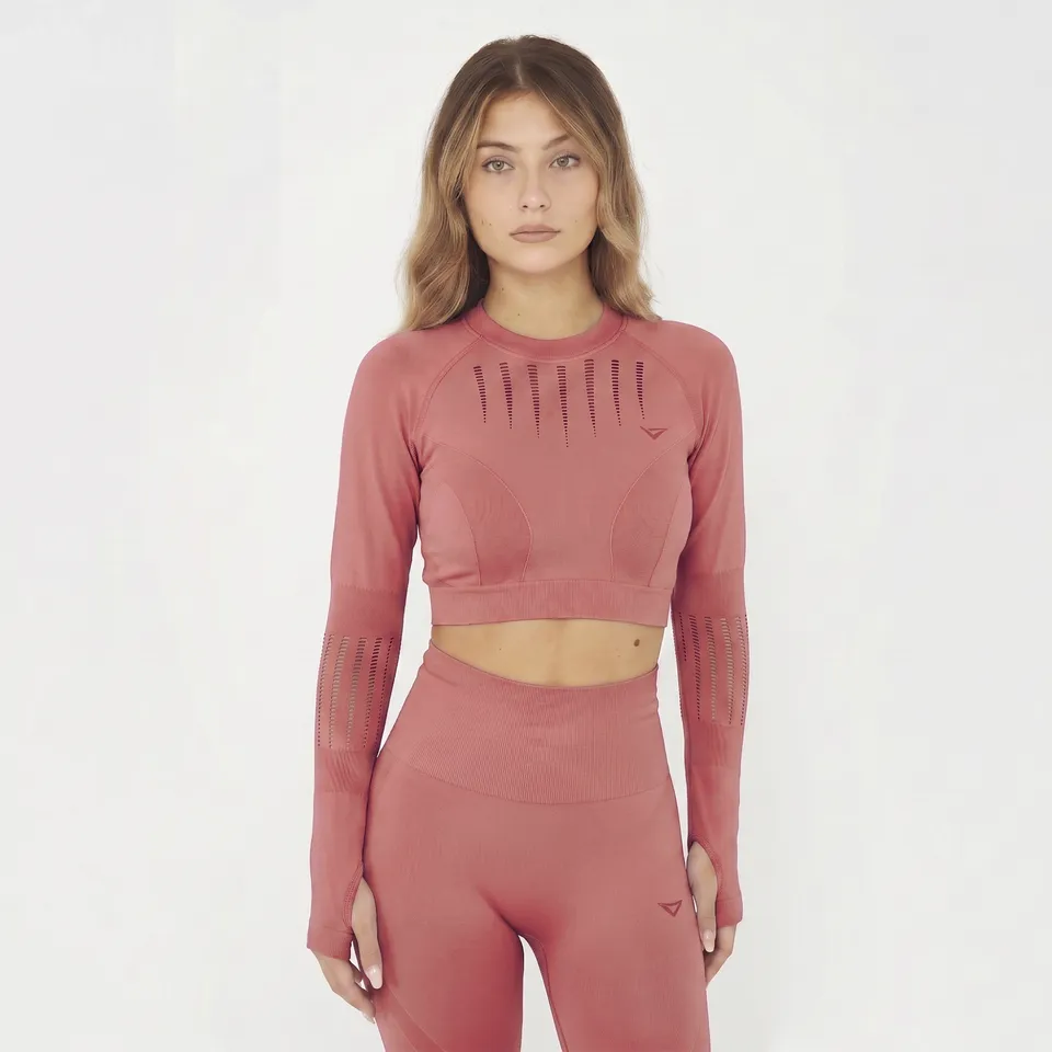 legea-maglia-fitness-rue-manica-lunga-con-thumbhole-rosa-scuro-s image 1