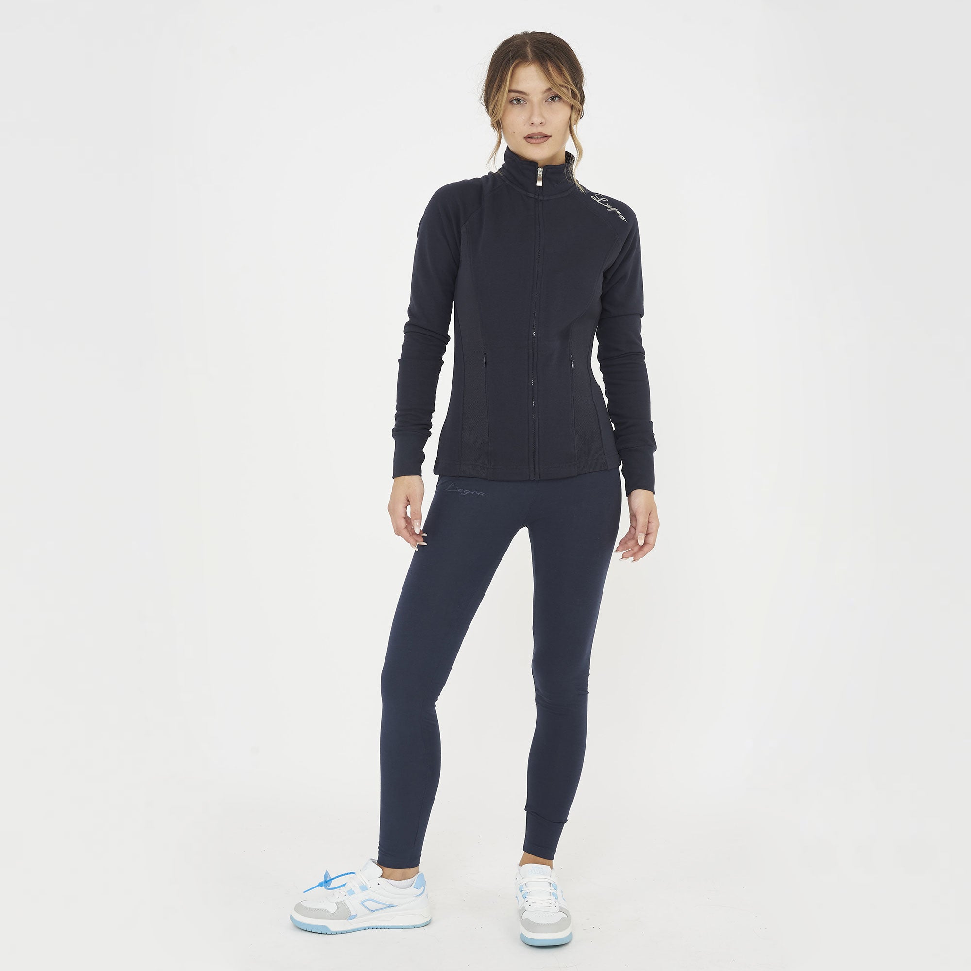 legea-felpa-slim-in-cotone-con-zip-dafne-blu-xs image 2
