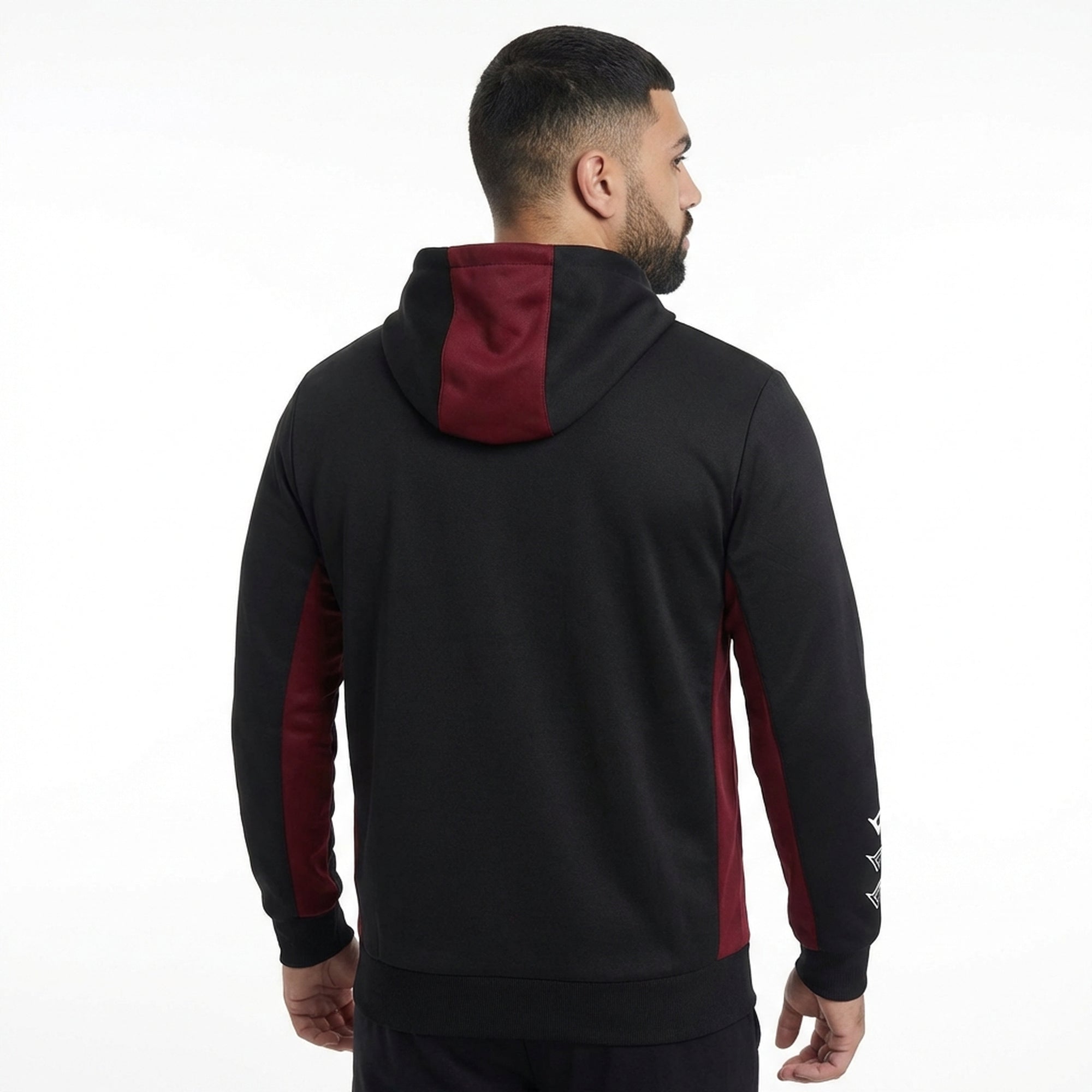 legea-felpa-flex-oversize-con-zip-e-cappuccio-nero-granata-4xl image 2